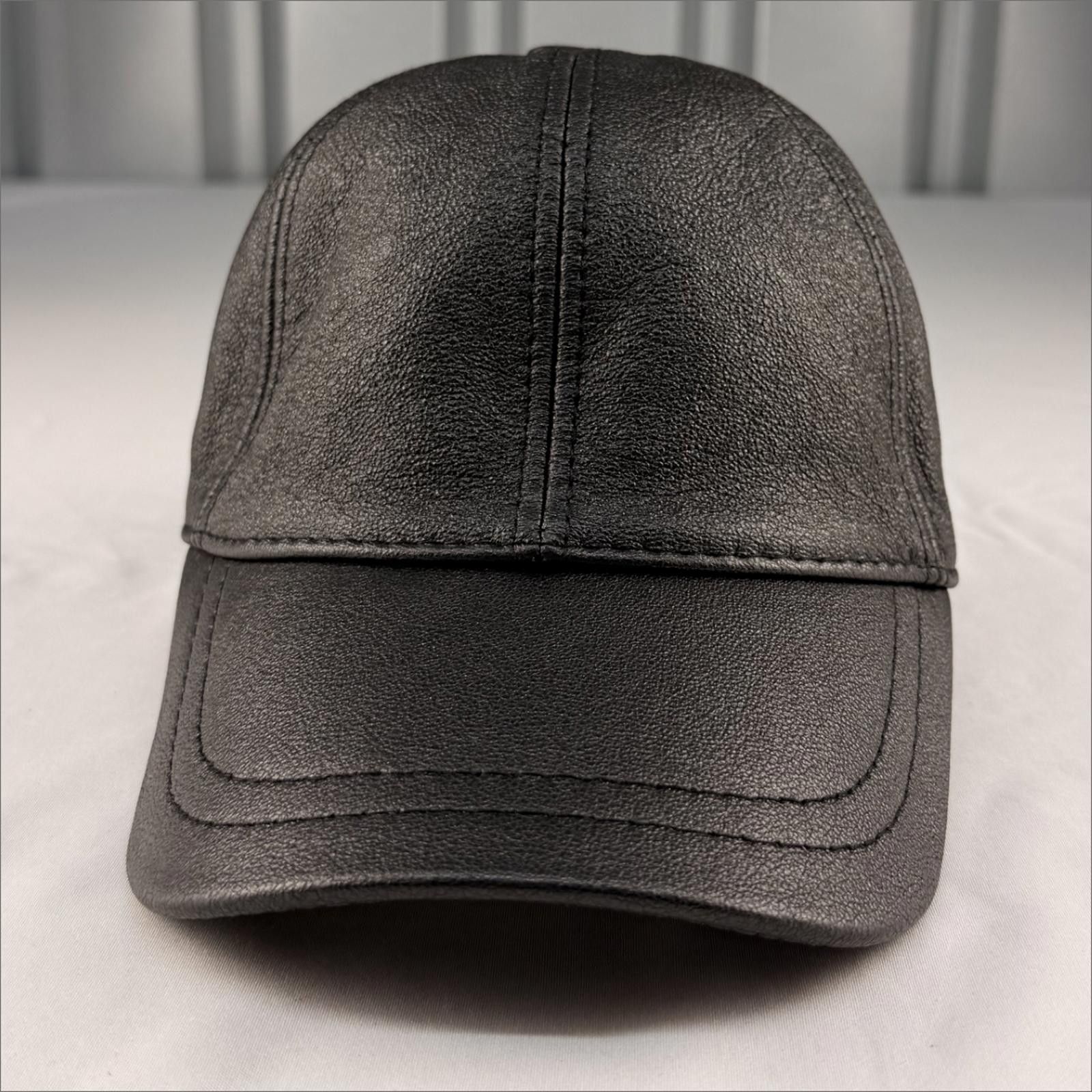 Other NEW Black Leather Baseball Cap - Premium Hat 076 Size ONE SIZE - 1 Thumbnail