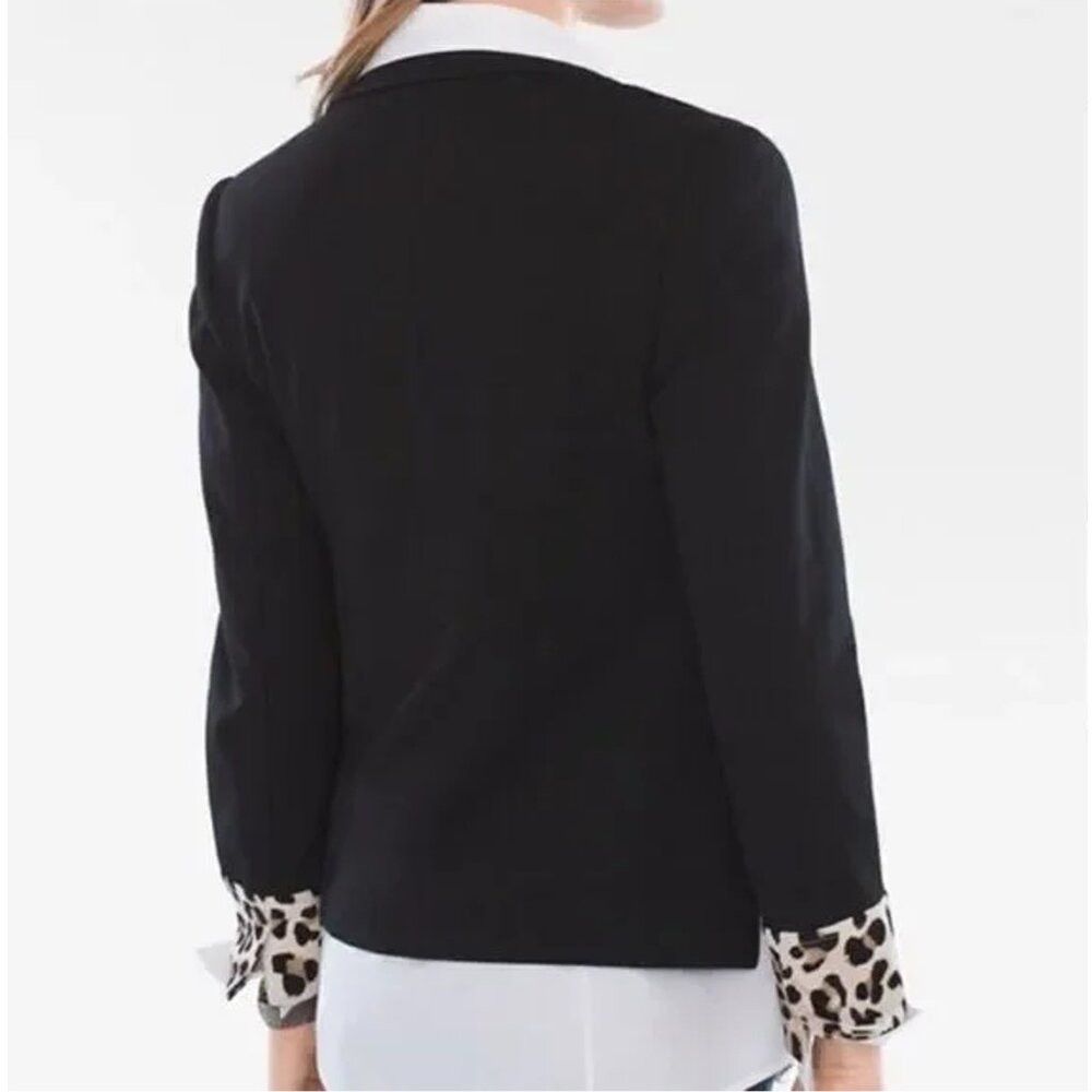 Chicos Chico's Animal Print Trimmed Blazer Jacket Size 1 US M Size M / US 6-8 / IT 42-44 - 4 Thumbnail