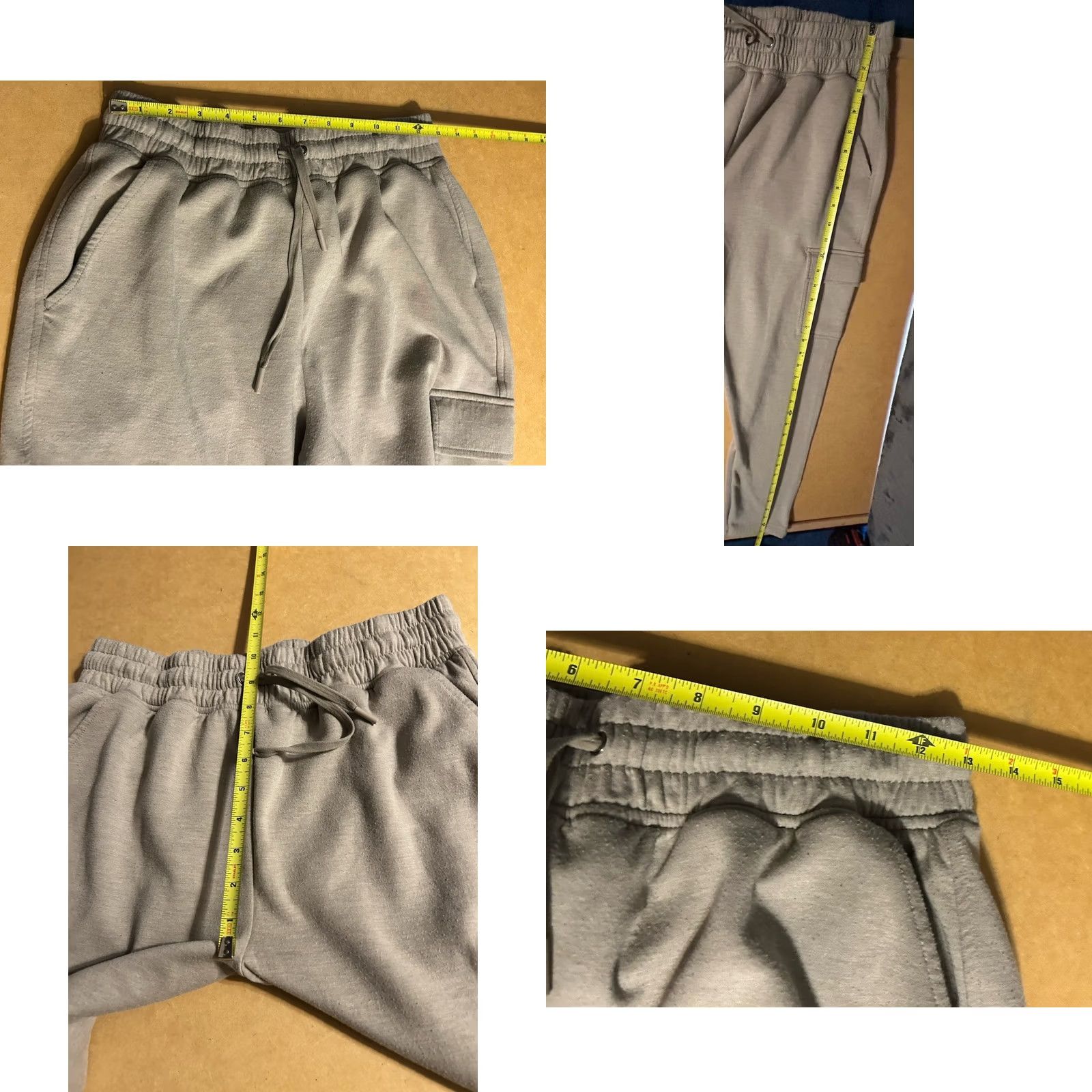 Vintage Yogalicious Jogger Pants Women Medium Tan Elastic Waist Cargo Pockets Knit 26 Inseam Size 32" / US 10 / IT 46 - 9 Thumbnail