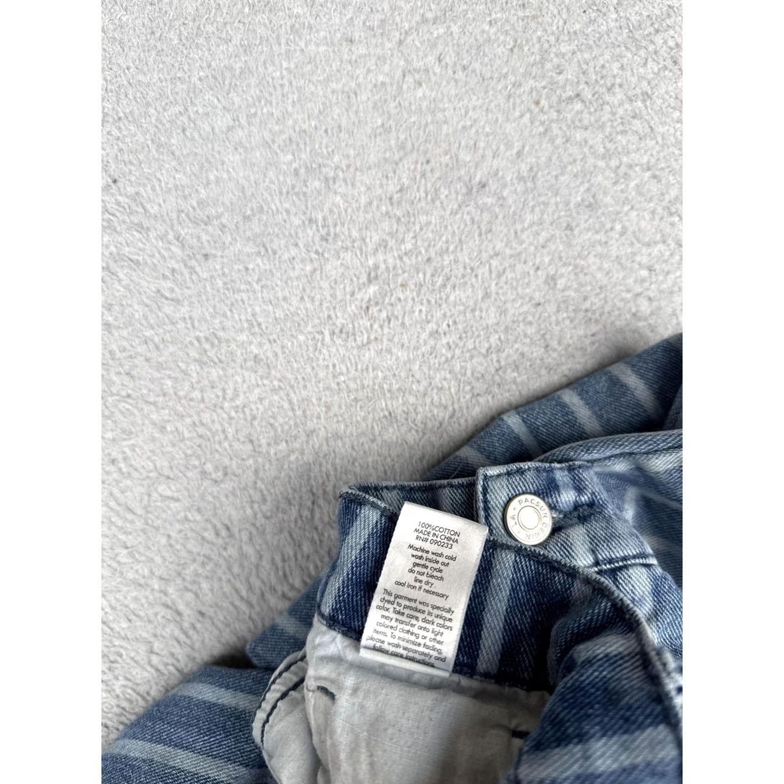 Pacsun PacSun Womens 29 Straight Jeans Blue Medium Wash High Rise Crop Striped 5-Pocket Denim Cotton N/A Size 29" - 7 Thumbnail