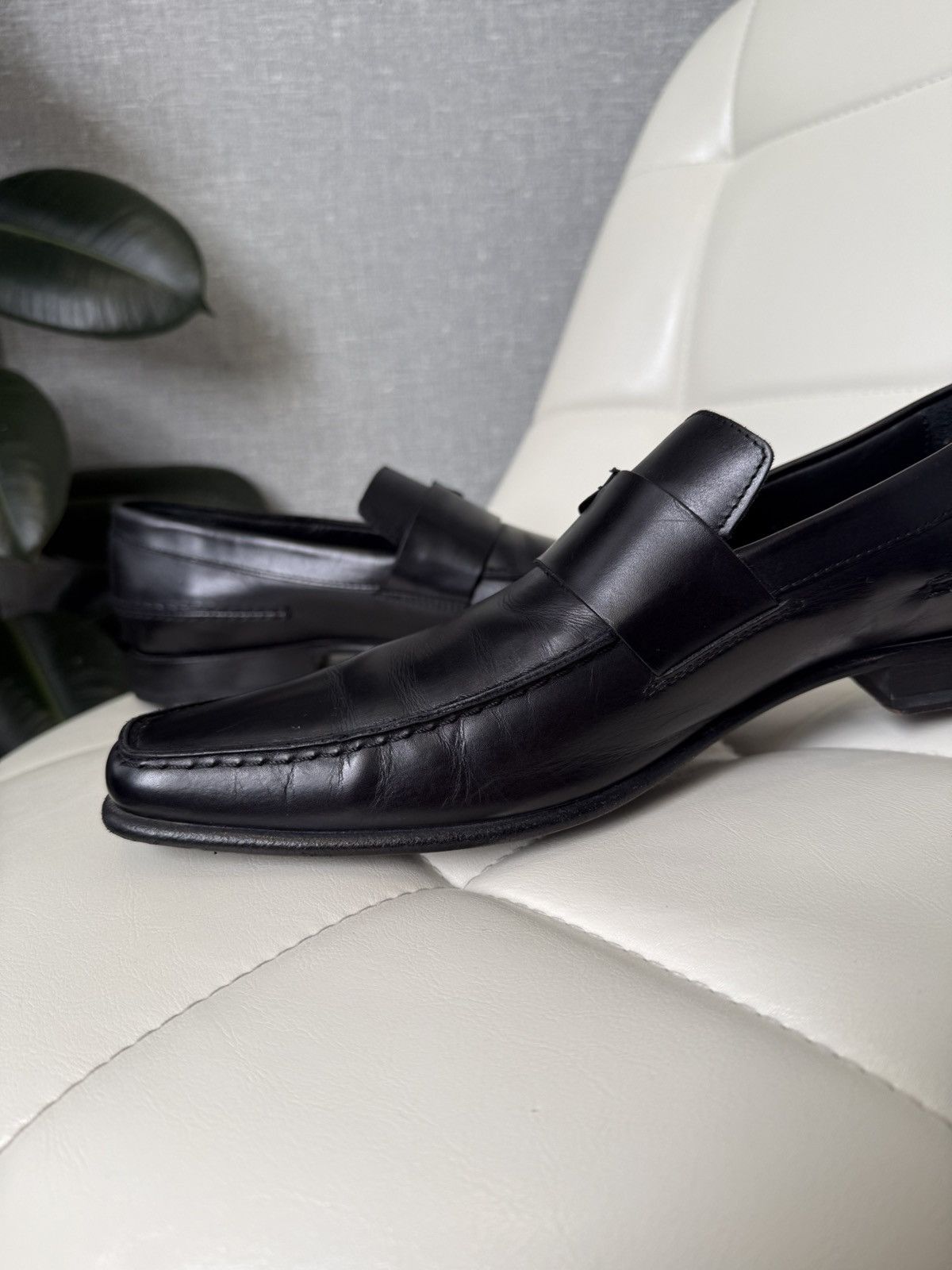 Rare Dior Homme Black Leather Penny Loafers CD Shoes Size 43