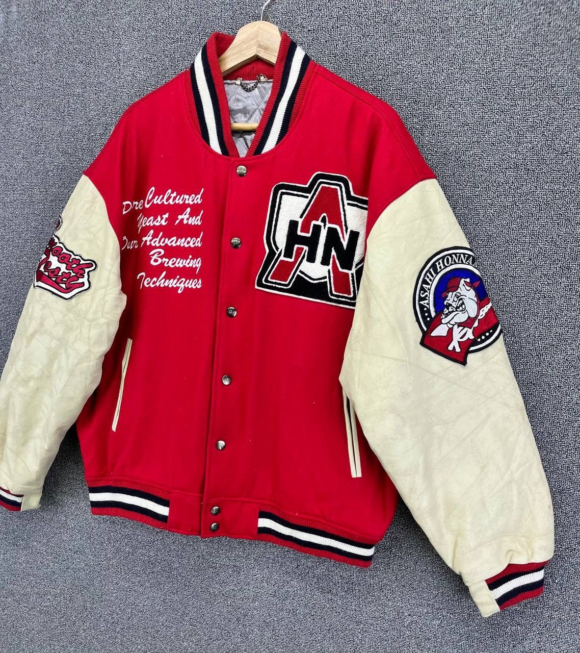 Japanese Brand Vintage Asahi Honnama Rare Wool Varsity Leather Jacket Size US M / EU 48-50 / 2 - 3 Thumbnail
