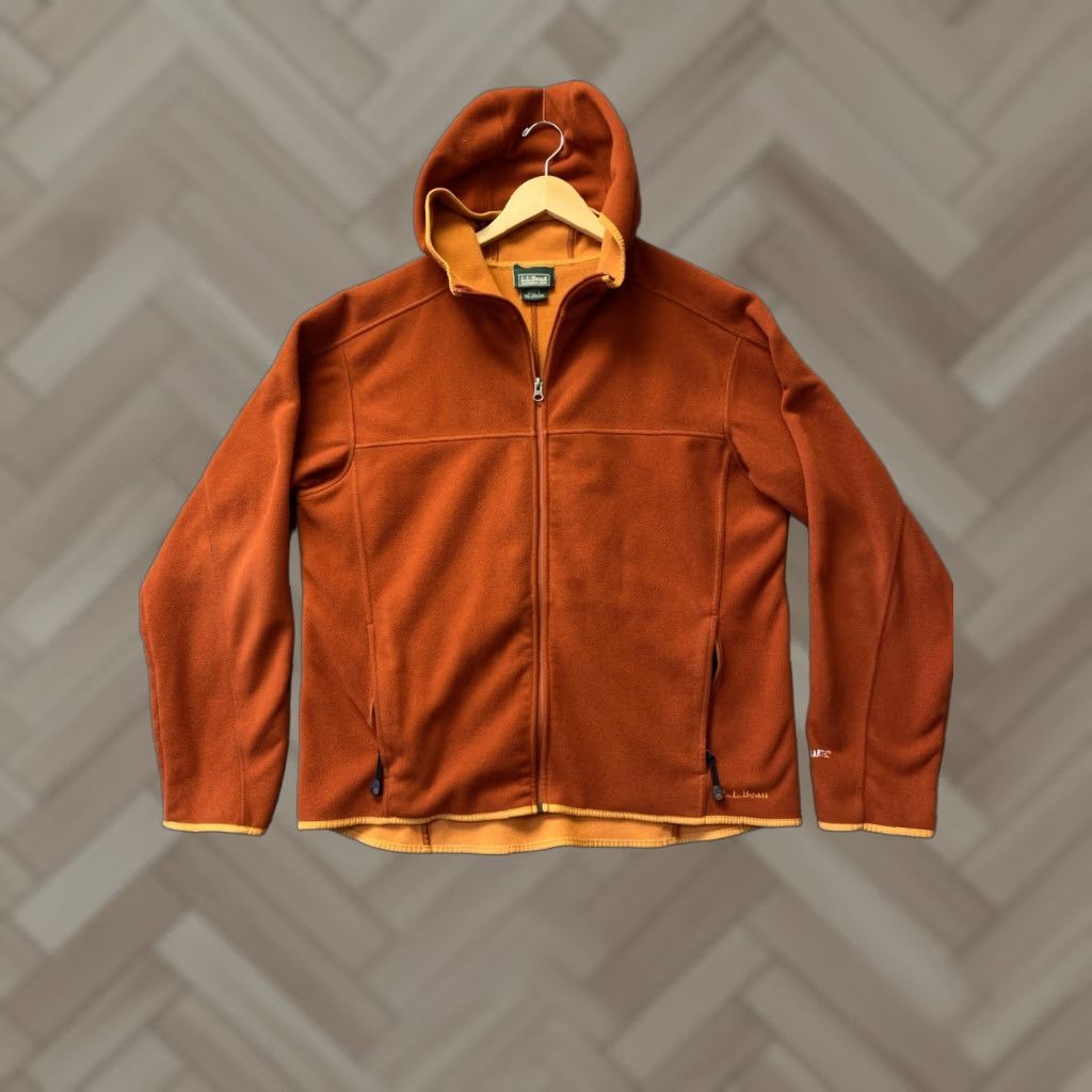 Vintage L.L. Bean Polartech Hoodie Sweatshirt Jacket Men’s L Fire Brown Relaxed Mens Size US L / EU 52-54 / 3 - 1 Thumbnail