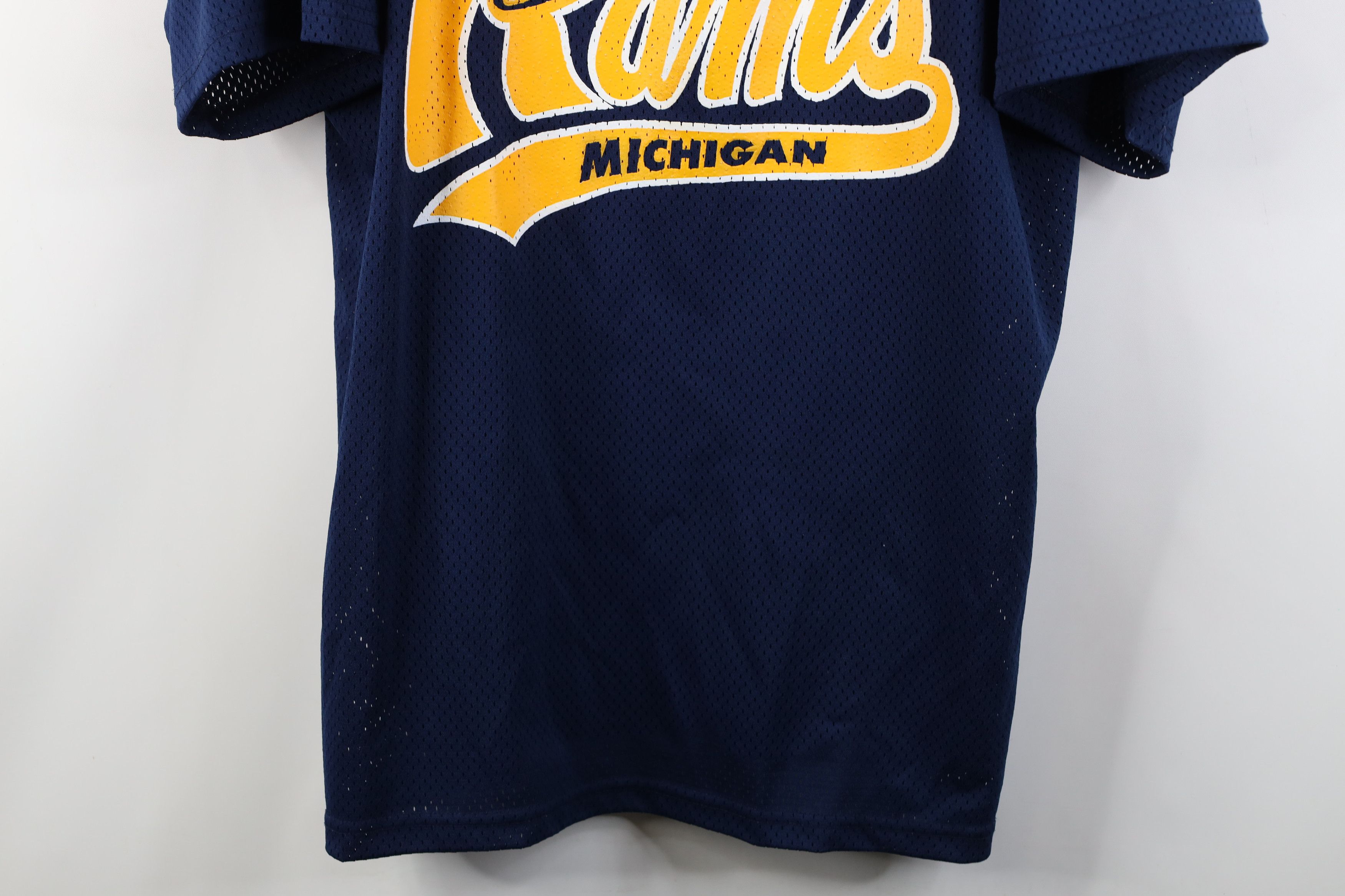 Vintage Vintage 90s Michigan Rams Mesh Henley Baseball Jersey Blue Size US XXL / EU 58 / 5 - 3 Thumbnail
