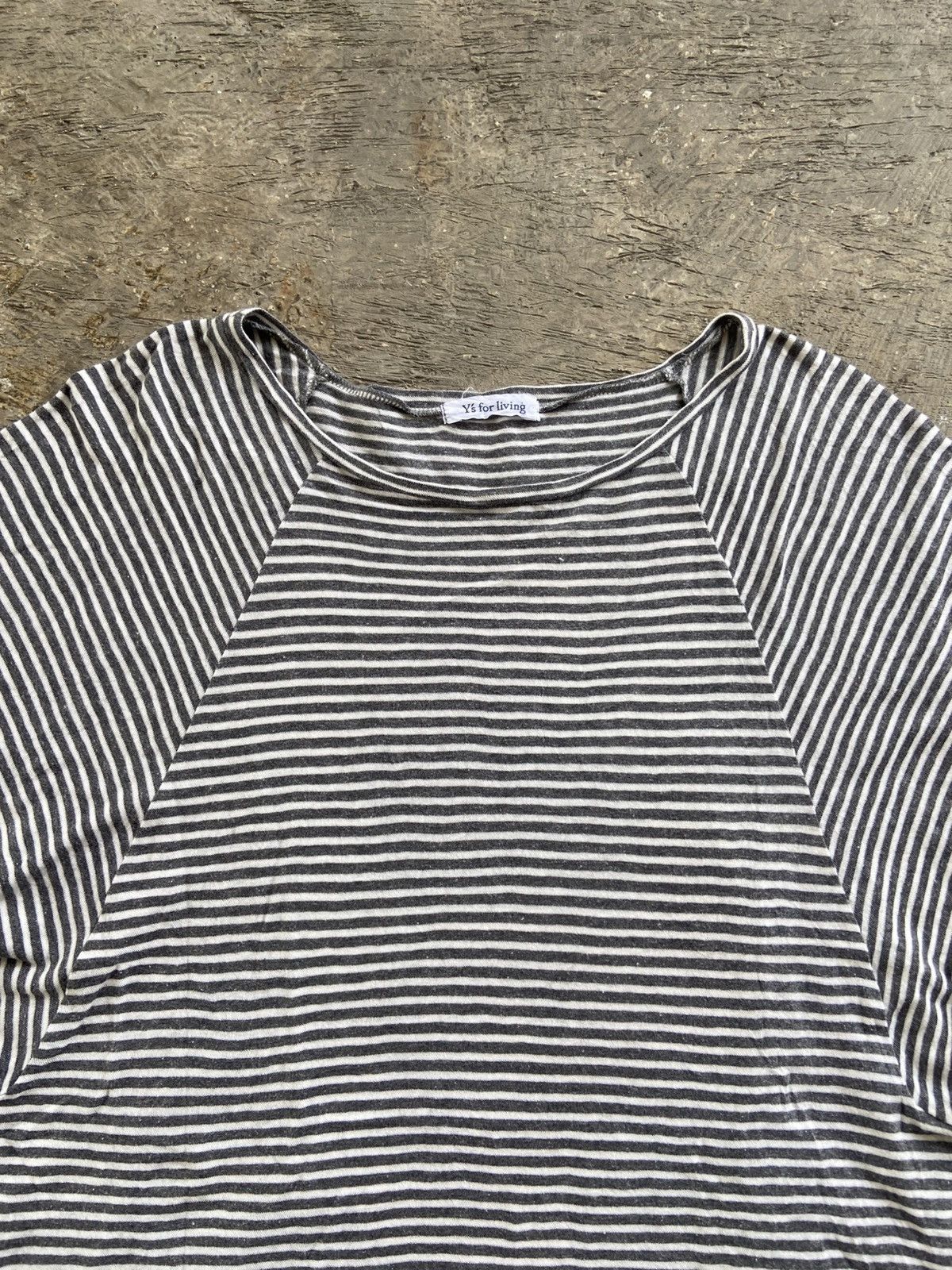 Yohji Yamamoto 2000s Y’s For Living - Yohji Yamamoto Stripe Boxy T-Shirt Size M / US 6-8 / IT 42-44 - 3 Thumbnail