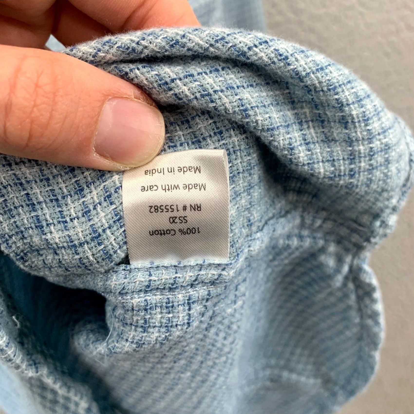 Corridor Corridor Mens XL Blue White Textured Plaid Button Down Shirt Size US XL / EU 56 / 4 - 4 Thumbnail