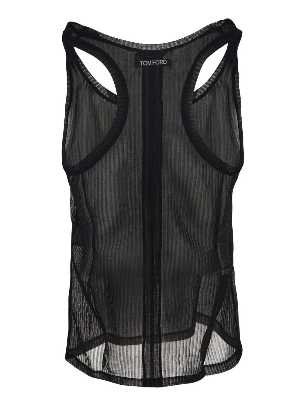Tom Ford o1w1db10225 TSJ476 Transparent Tank Top in Black Size M / US 6-8 / IT 42-44 - 2 Thumbnail