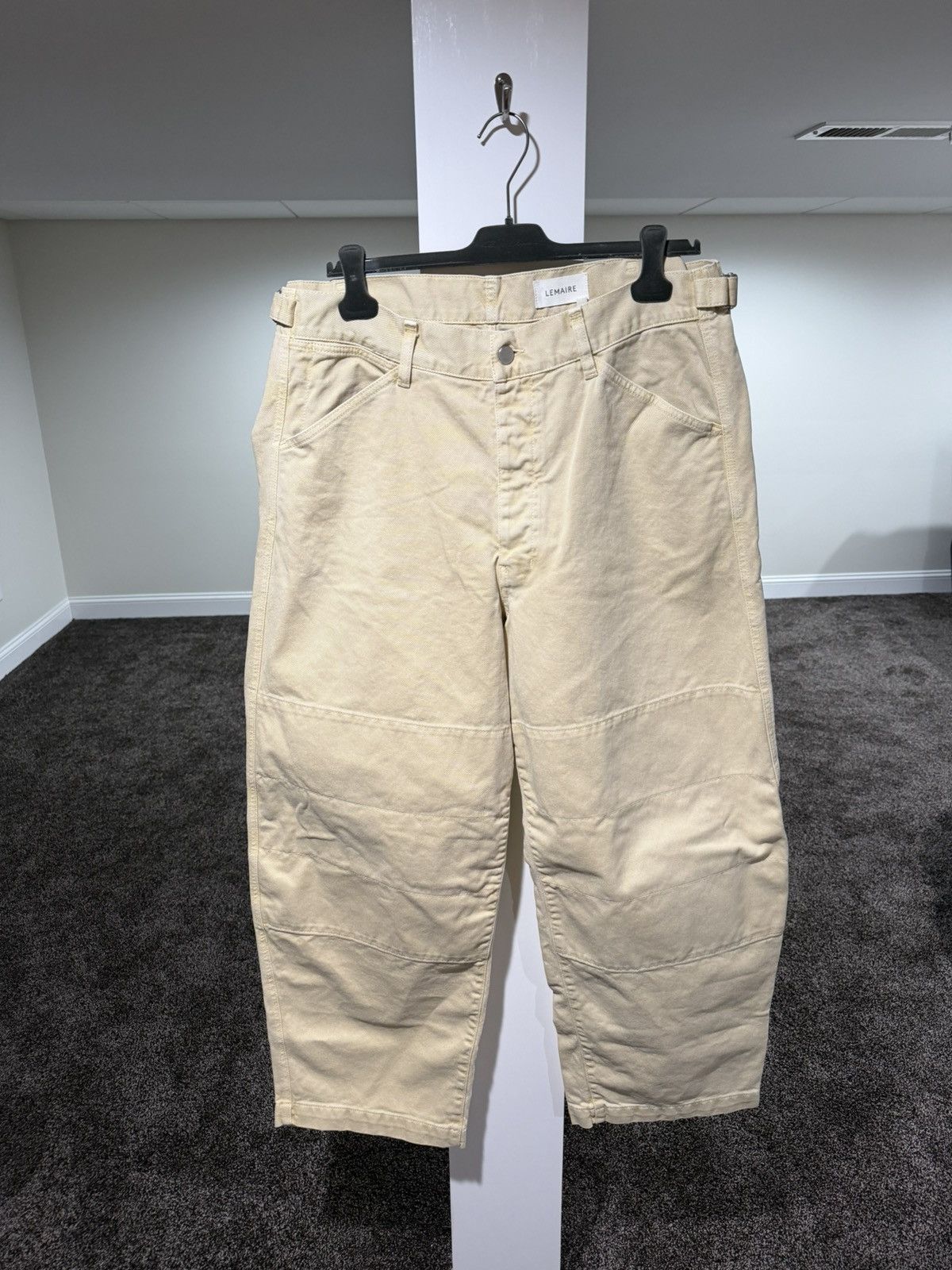 Lemaire Lemaire Wide Leg Back Belt Twisted Tan Carpenter Knee Pants Size US 34 / EU 50 - 3 Thumbnail