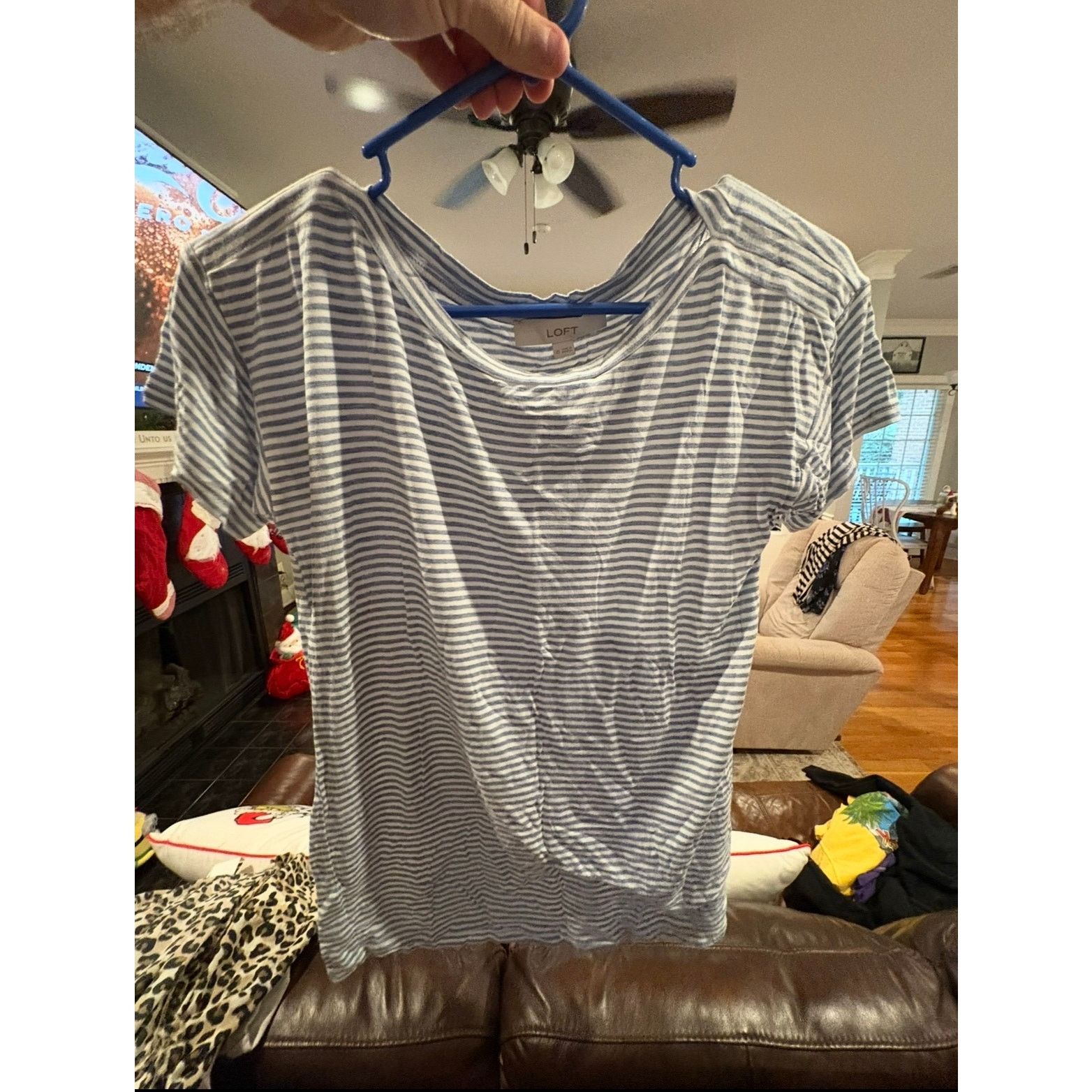 Loft LOFT Blue White Striped Short Sleeve Tee Women’s XS 0–2 Size XS / US 0-2 / IT 36-38 - 2 Thumbnail