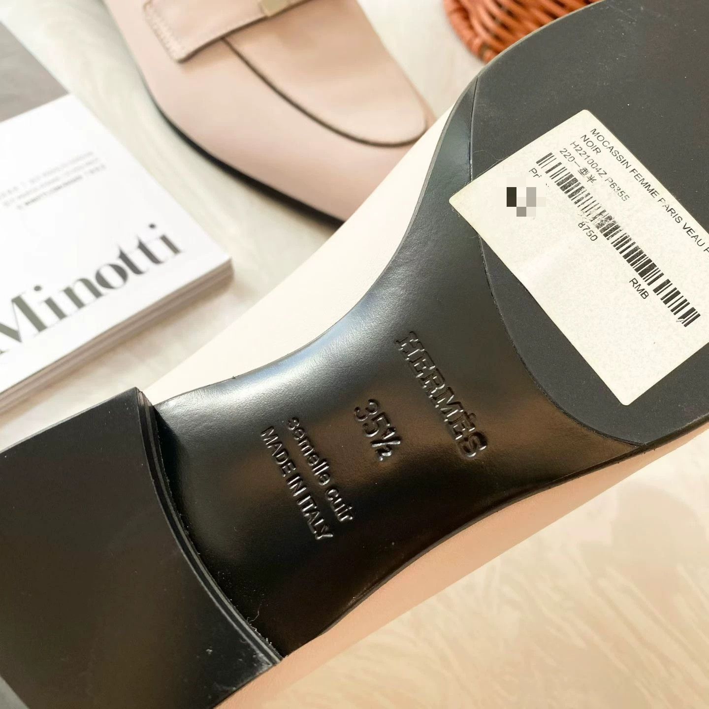 Hermes HERMES Paris Pink Leather Flat Loafer 35.5 Size US 5 / IT 35 - 5 Thumbnail