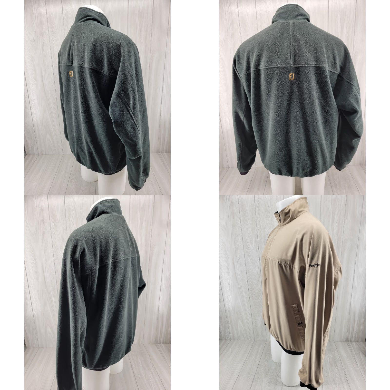 Footjoy FootJoy Mens L Reversible Golf Half Zip Beige Green Fleece Pullover Jacket Shirt Windbreaker Golf Size US L / EU 52-54 / 3 - 8 Thumbnail