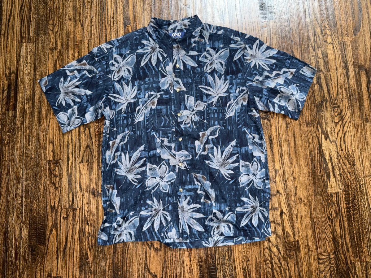 Banana Republic ONO Hawaiian Short Sleeve Button Up Shirt Navy Size XL Size US XL / EU 56 / 4 - 1 Thumbnail