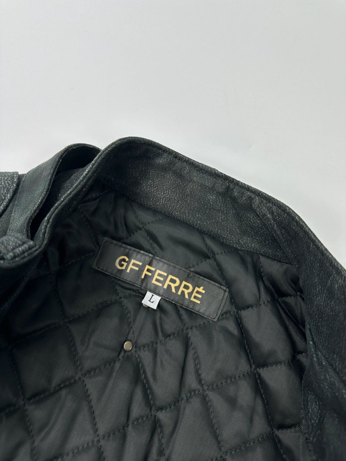 Gianfranco Ferre Gianfranco Ferre Black Leather Biker 6 Zip Padded Jacket Size US L / EU 52-54 / 3 - 12 Thumbnail