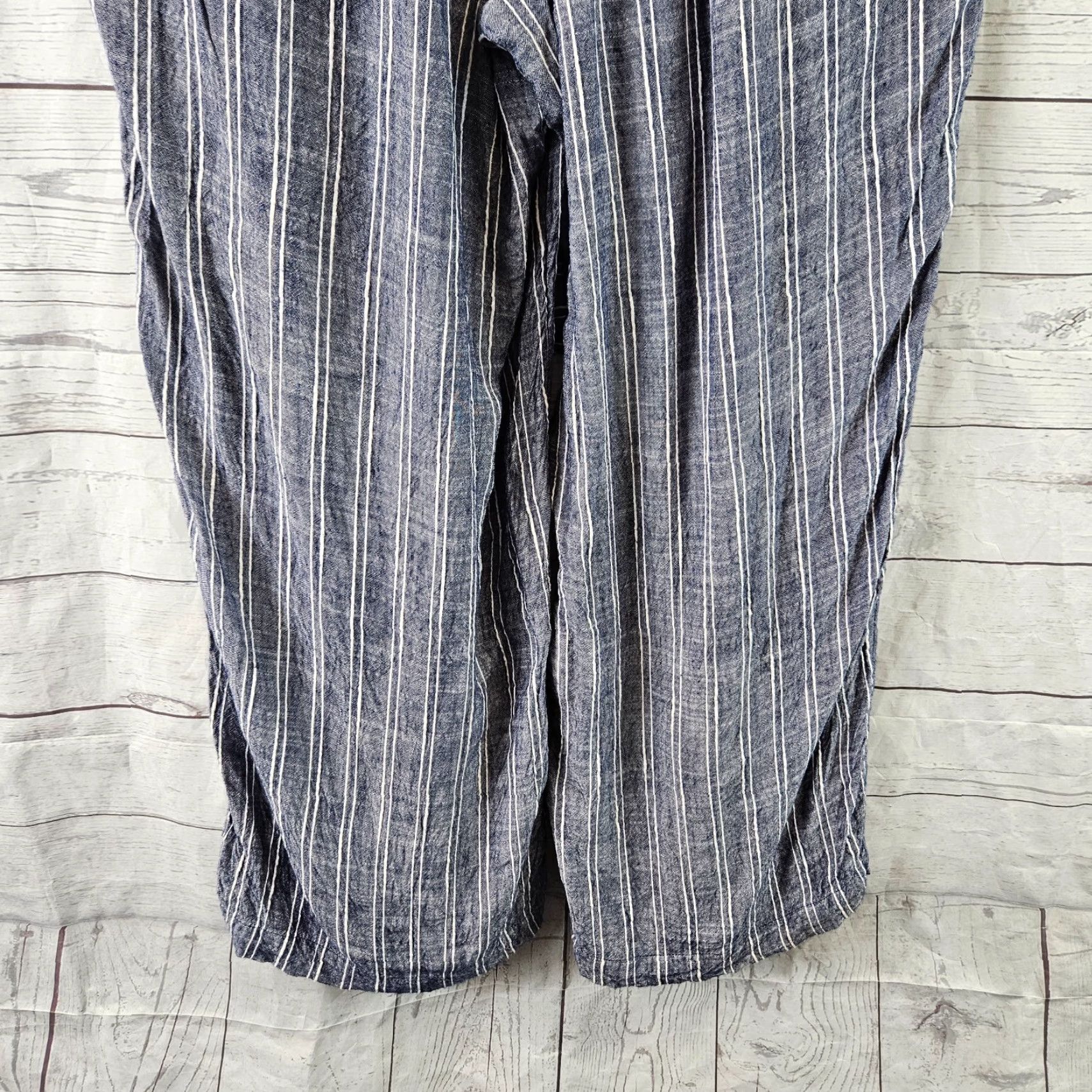 Loft VINTAGE LOFT Beach Cropped Pants Womens Small Blue White Belted Elastic Waist Shirt? Size 28" / US 6 / IT 42 - 5 Thumbnail
