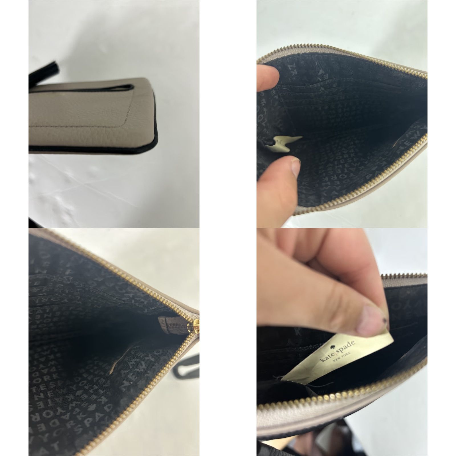 Vintage kate spade new york Wristlet Pouch Dark Beige Chester Street Tinie Clutch 7.5x5x.5 Womens Size ONE SIZE - 8 Thumbnail