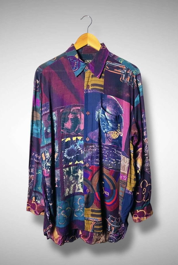 Yoshiyuki Konishi Vintage Yoshiyuki Konishi FICCE Silk Shirt - Jazz Print Size US L / EU 52-54 / 3 - 1 Thumbnail