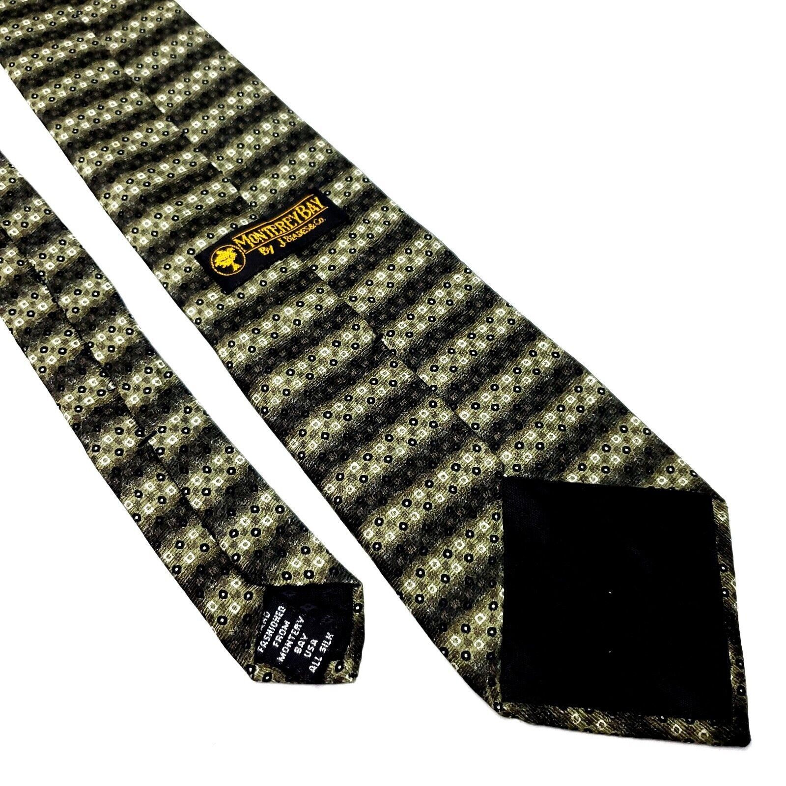 Vintage Monterey Bay Silk Tie J Blades & Co Green Woven Wide Size ONE SIZE - 5 Thumbnail