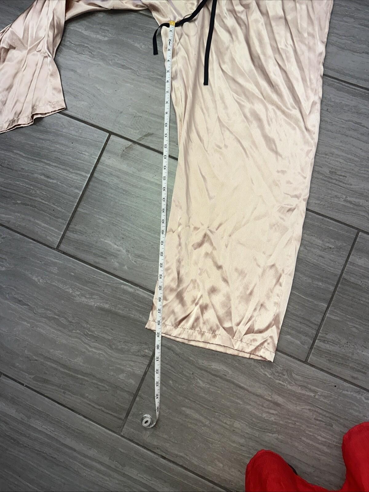 Uniforms For The Dedicated Delicates Satin 2pc Pajamas XXL Button Front Top Pants Beige Size ONE SIZE - 9 Thumbnail