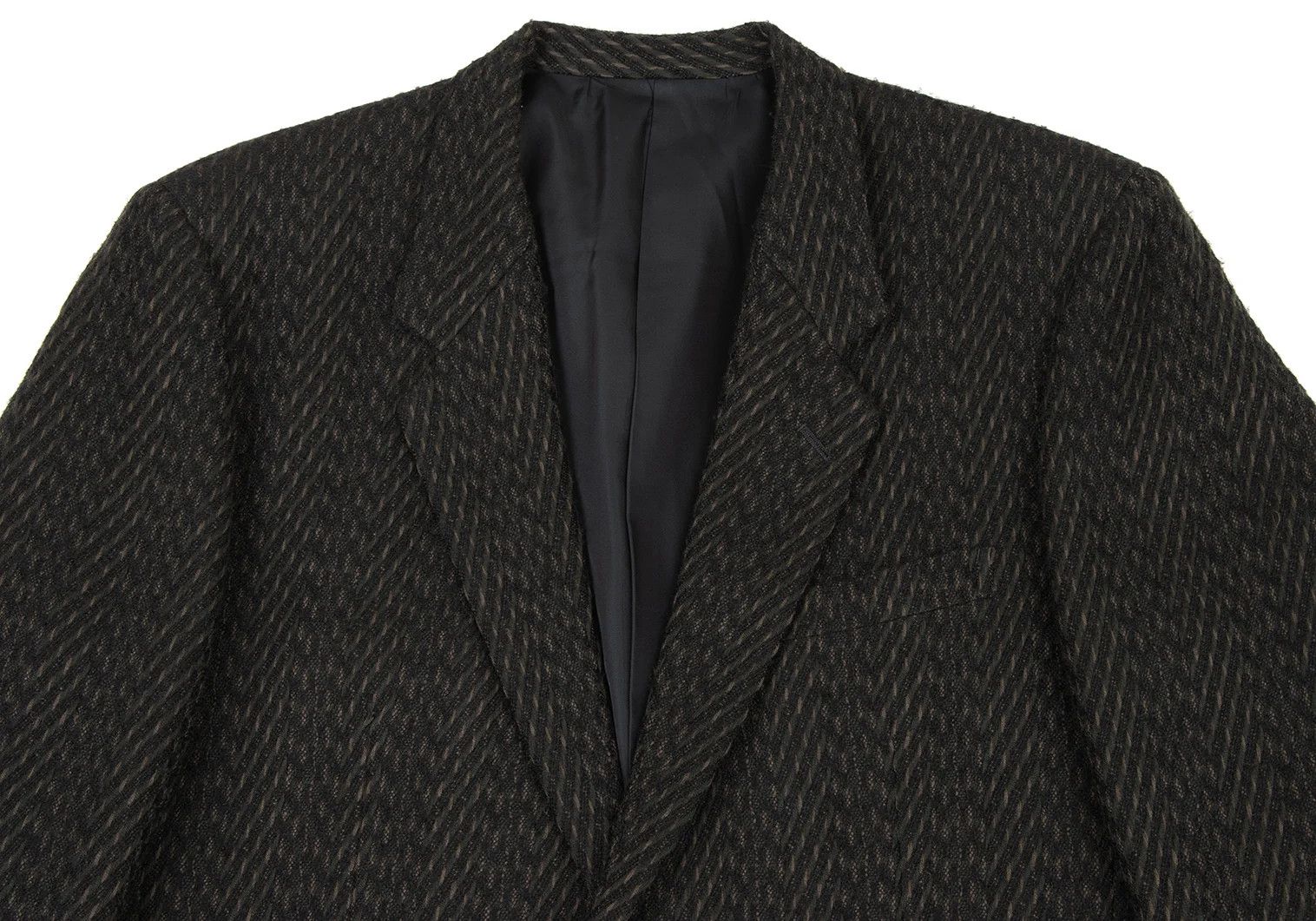 Issey Miyake Wool Patterned Jacket in Green and Black, Size L Size US L / EU 52-54 / 3 - 2 Thumbnail