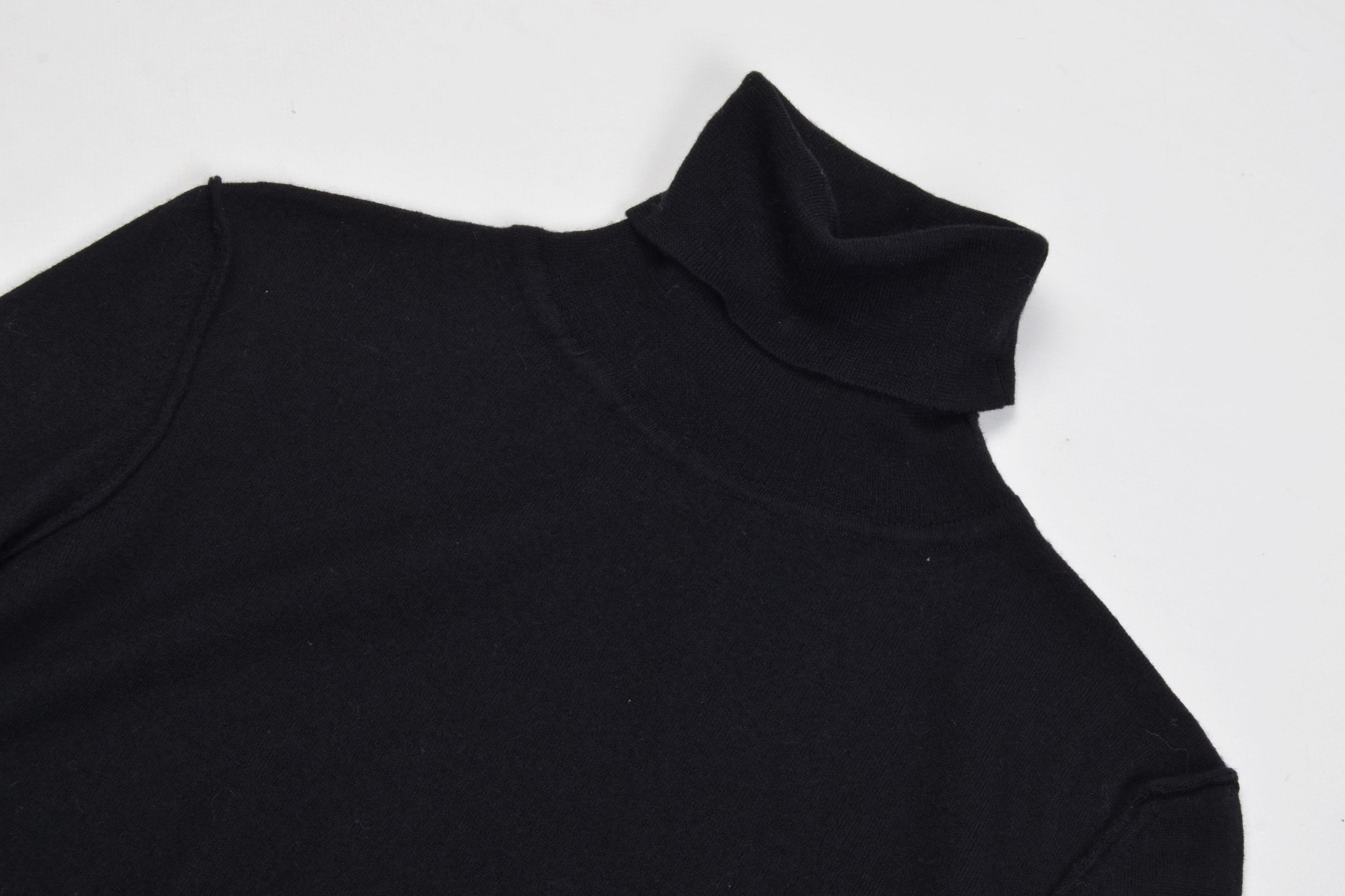 EACH x OTHER Each X Other Black Wool Leather Patchwork Turtleneck Jumper Size S / US 4 / IT 40 - 5 Thumbnail