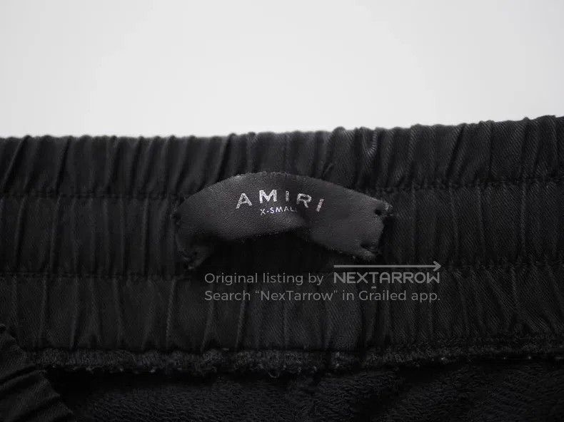 Amiri Amiri size XS Black destroyed leather patchwork sweatpants Size US 27 - 5 Thumbnail