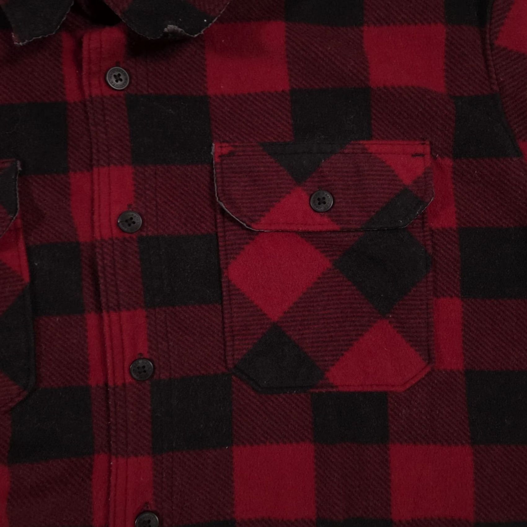 Wrangler Wrangler Shirt Mens XL Red Buffalo Plaid Flannel Shacket Side Pockets Work Size US XL / EU 56 / 4 - 4 Thumbnail