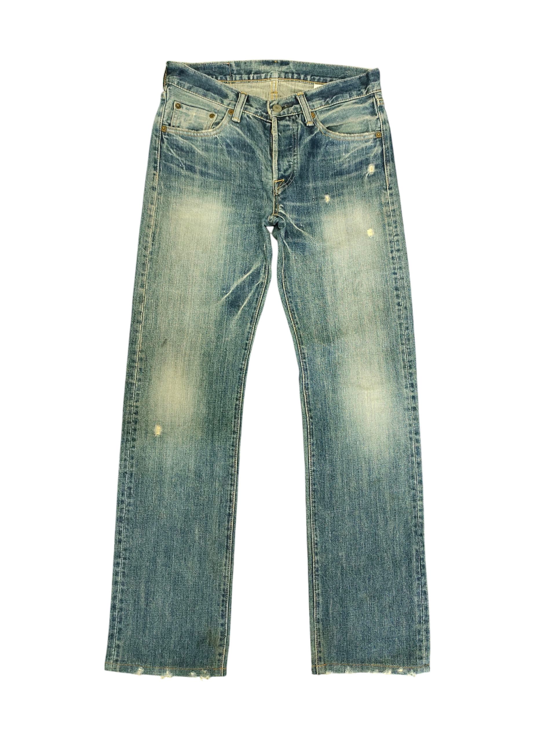 Comme des Garcons × Undercover Quadro Japan Clawmark Distress Faded Denim Jeans Size US 30 / EU 46 - 1 Thumbnail