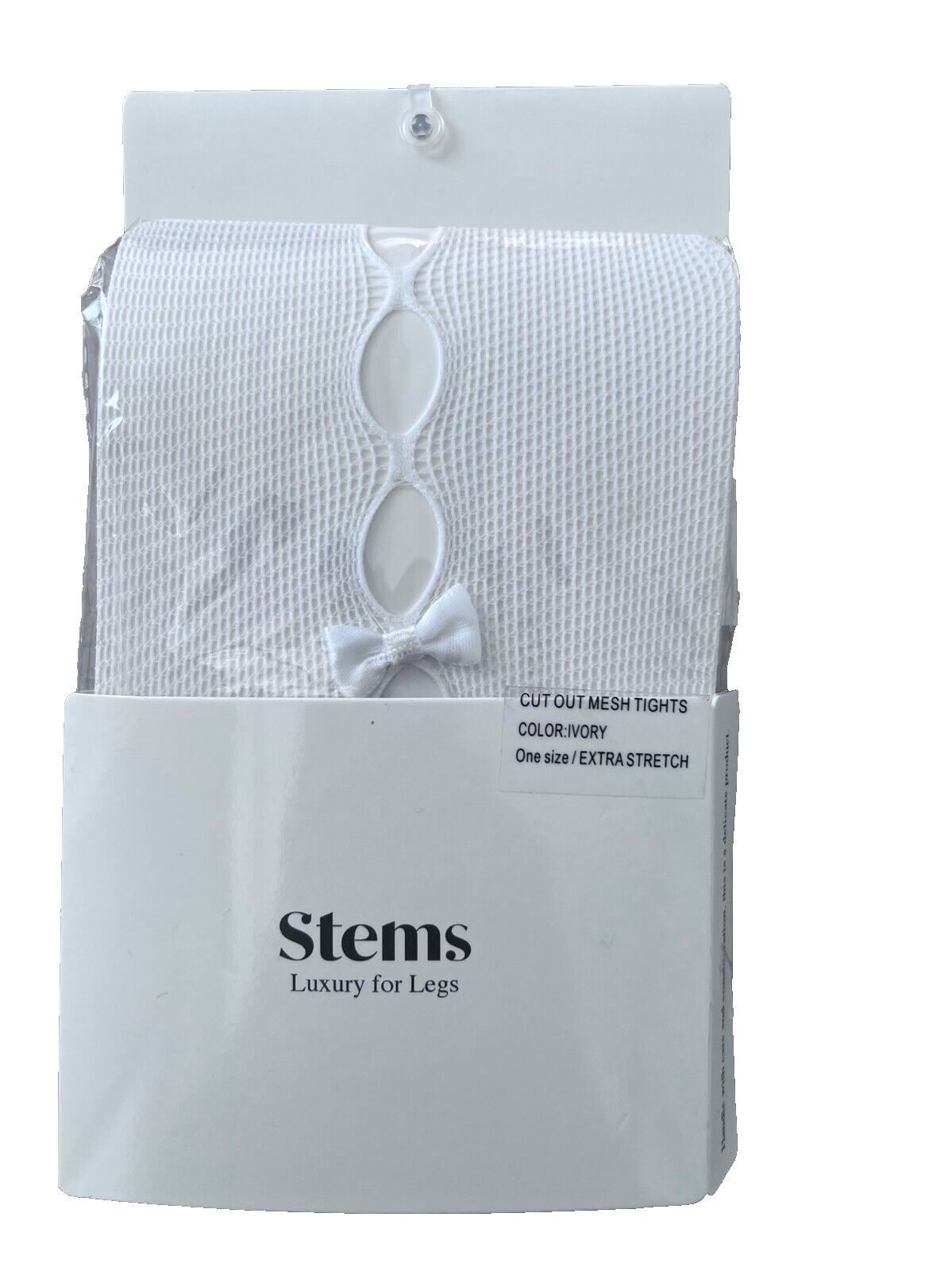 Other Stems Cut Out Mesh Tights Bow Tie White ( O/S ) Size ONE SIZE - 3 Thumbnail