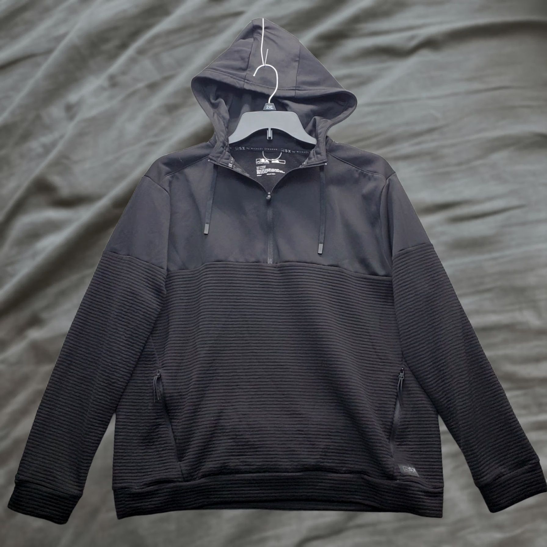 Vintage MSX By Michael Strahan Hoodie Mens XL Black Fleece Lined Ribbed Quarter Zip Size US XL / EU 56 / 4 - 1 Thumbnail