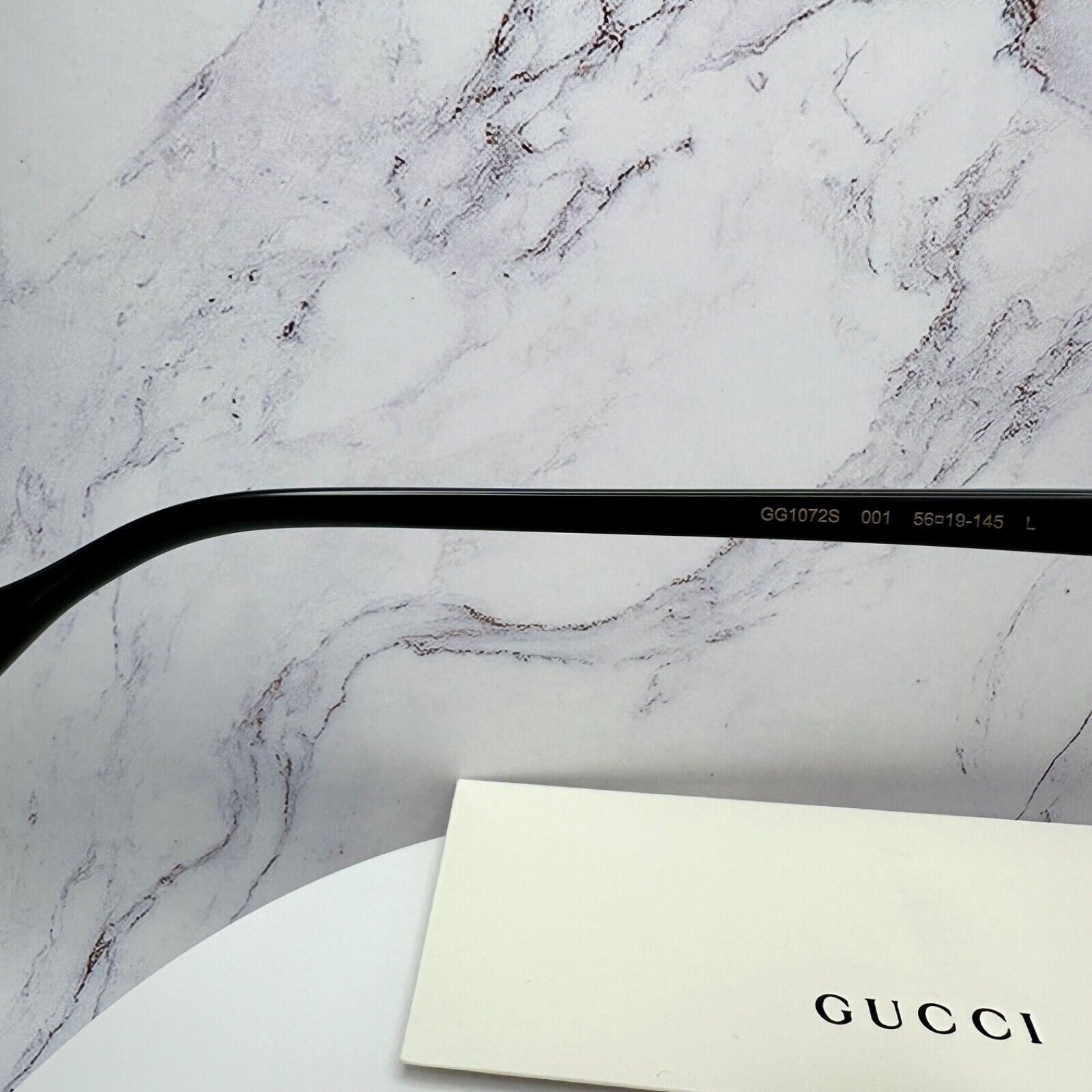 Gucci GUCCI Sunglasses New Black Oversized Acetate Gold Metal Logo Size ONE SIZE - 11 Thumbnail