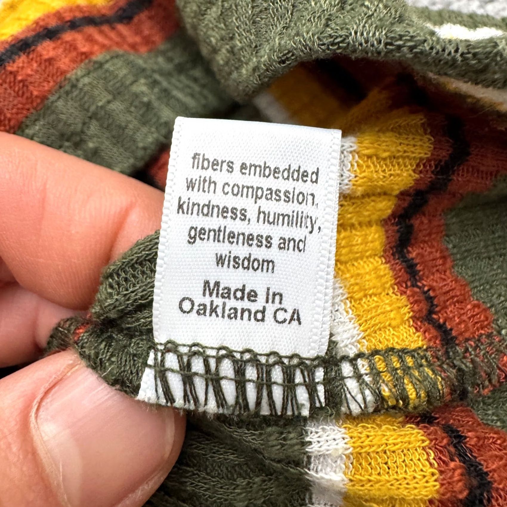 Vintage Lesley Evers Sweater Pullover Top Women XS Green Yellow Striped Crew Knit Size XS / US 0-2 / IT 36-38 - 7 Thumbnail