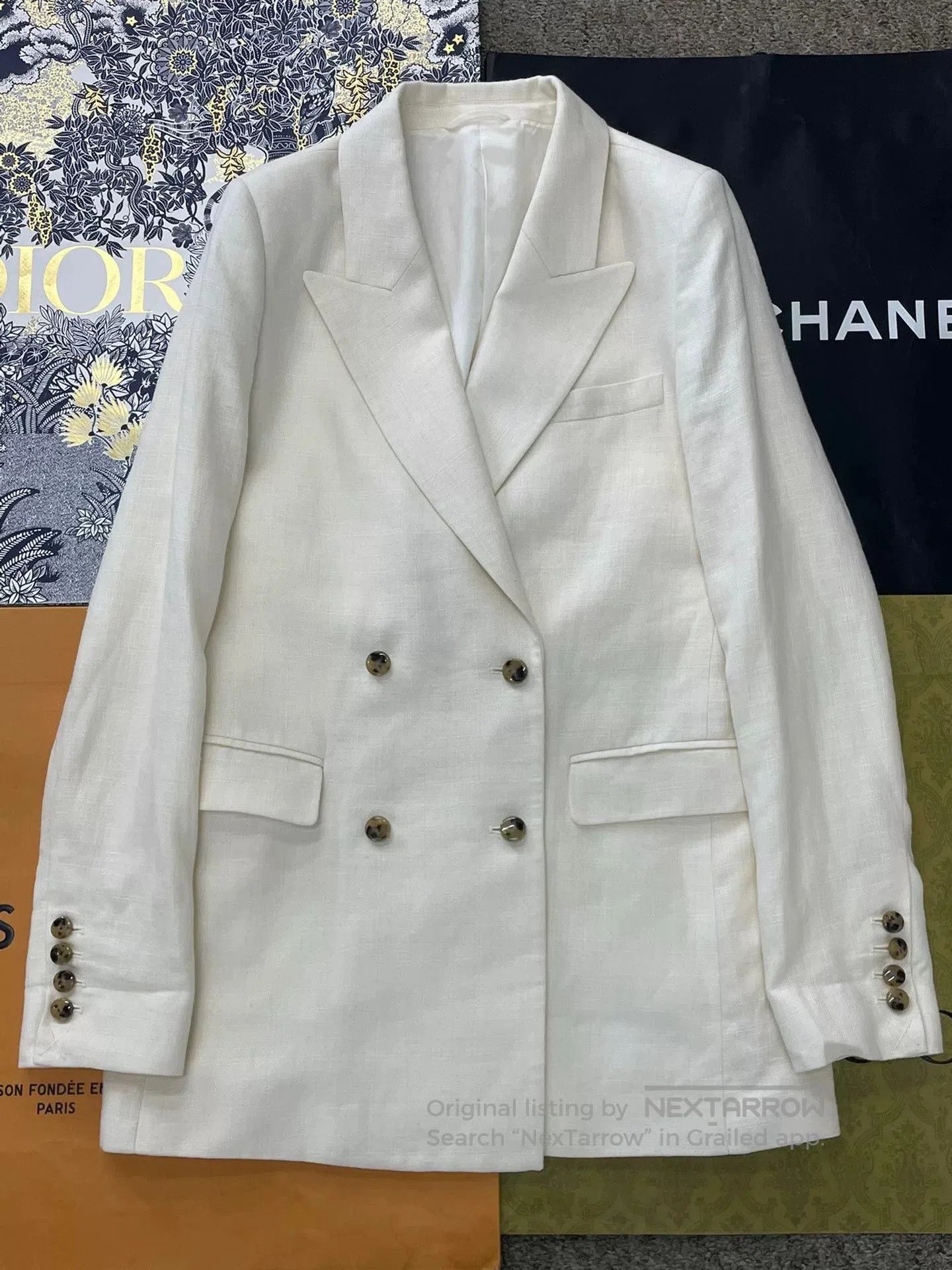 Equilibrio EQUIL White Linen Blazer. Size M / US 6-8 / IT 42-44 - 1 Thumbnail