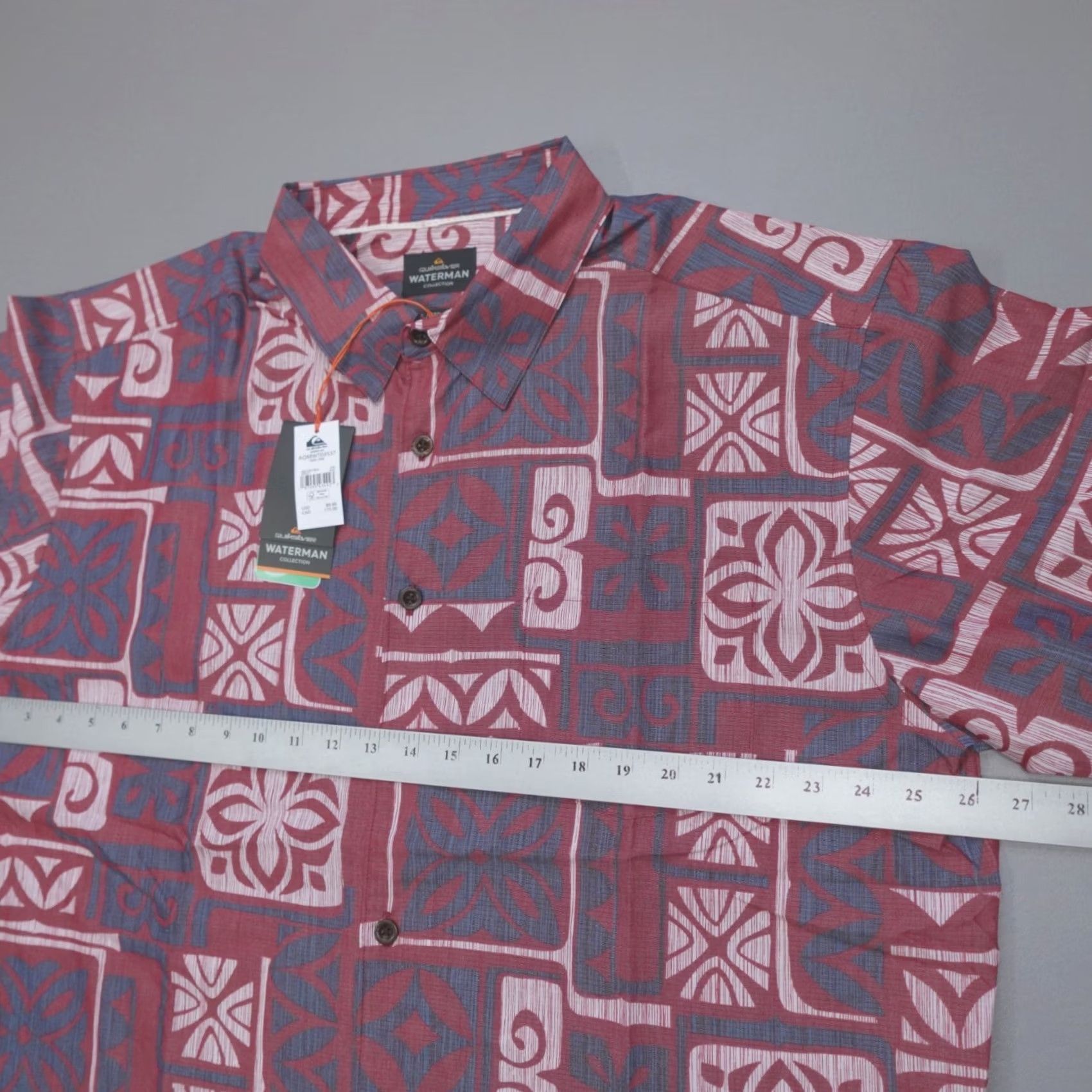 Quiksilver Quiksilver Waterman Tapa Time Geometric S/S Shirt Comfort Fit Men's 2XL Multicolor Short Sleeve Button-Up Collared Pockets Relaxed All Seasons Size US XXL / EU 58 / 5 - 6 Thumbnail