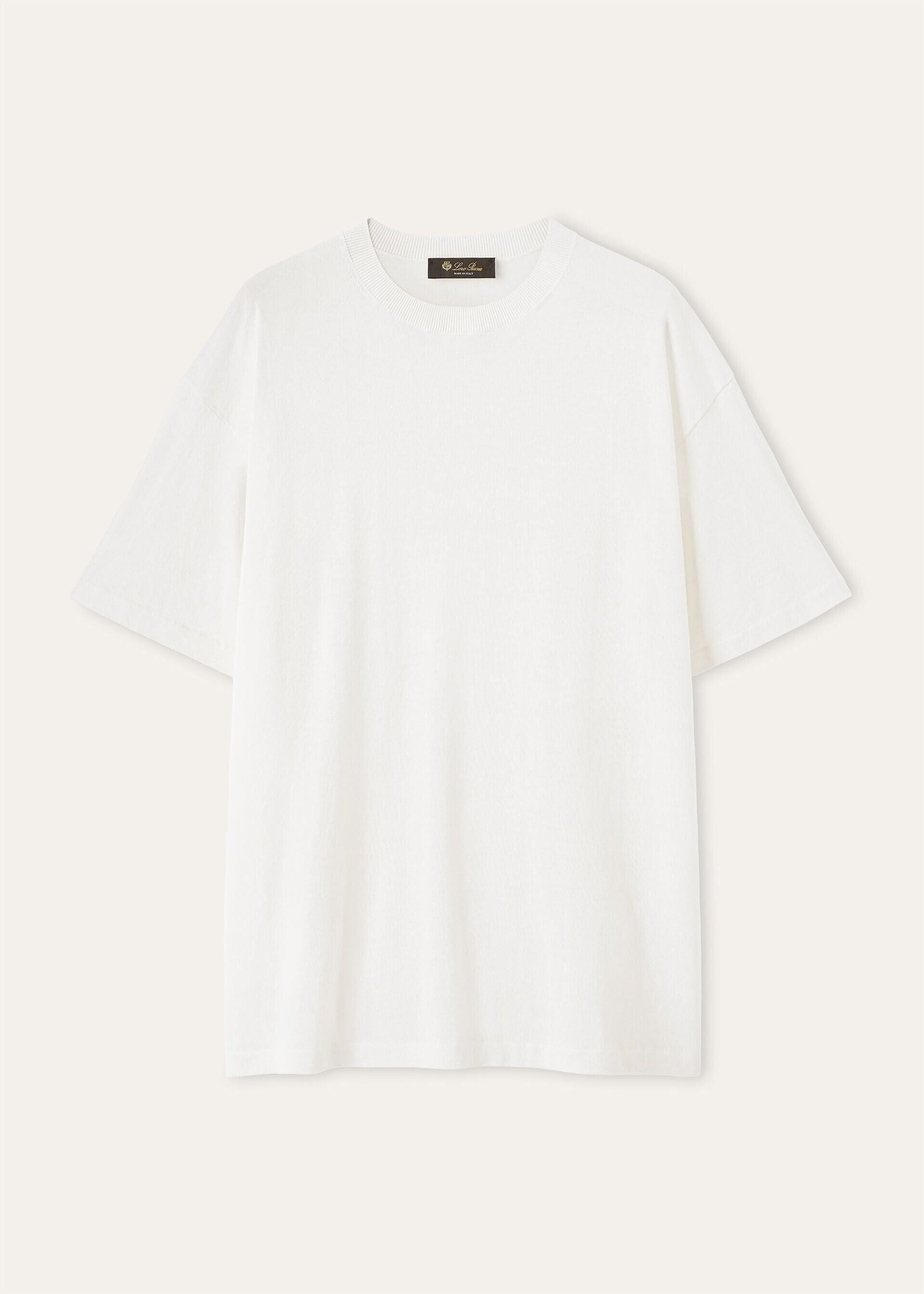 Loro Piana os11x0526 FAQ8157 Angera Crewneck T-Shirt in White Size XS / US 0-2 / IT 36-38 - 1 Thumbnail