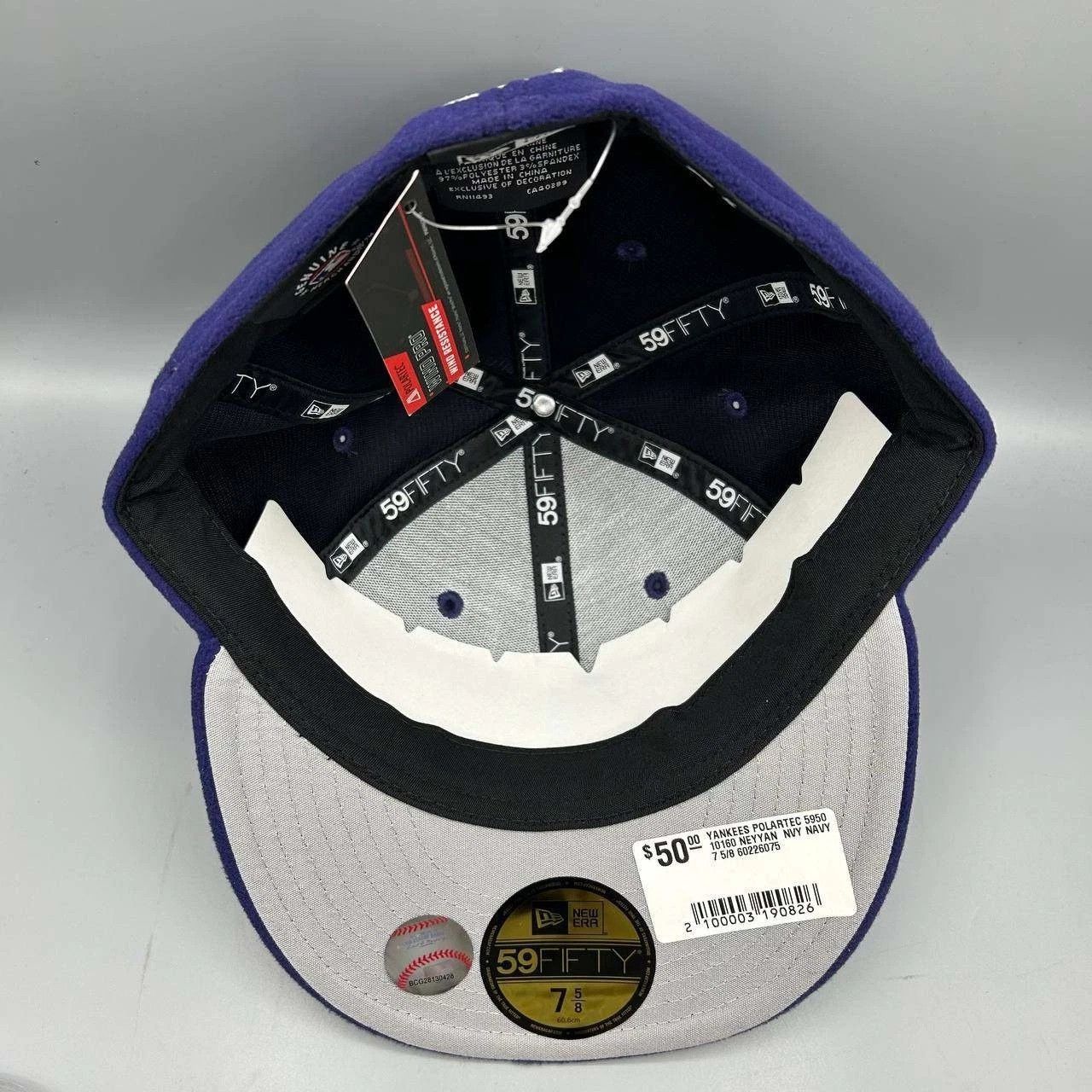 New Era New York Yankees Hat Men 7 5/8 Blue MLB Fitted Cap New Size ONE SIZE - 2 Thumbnail