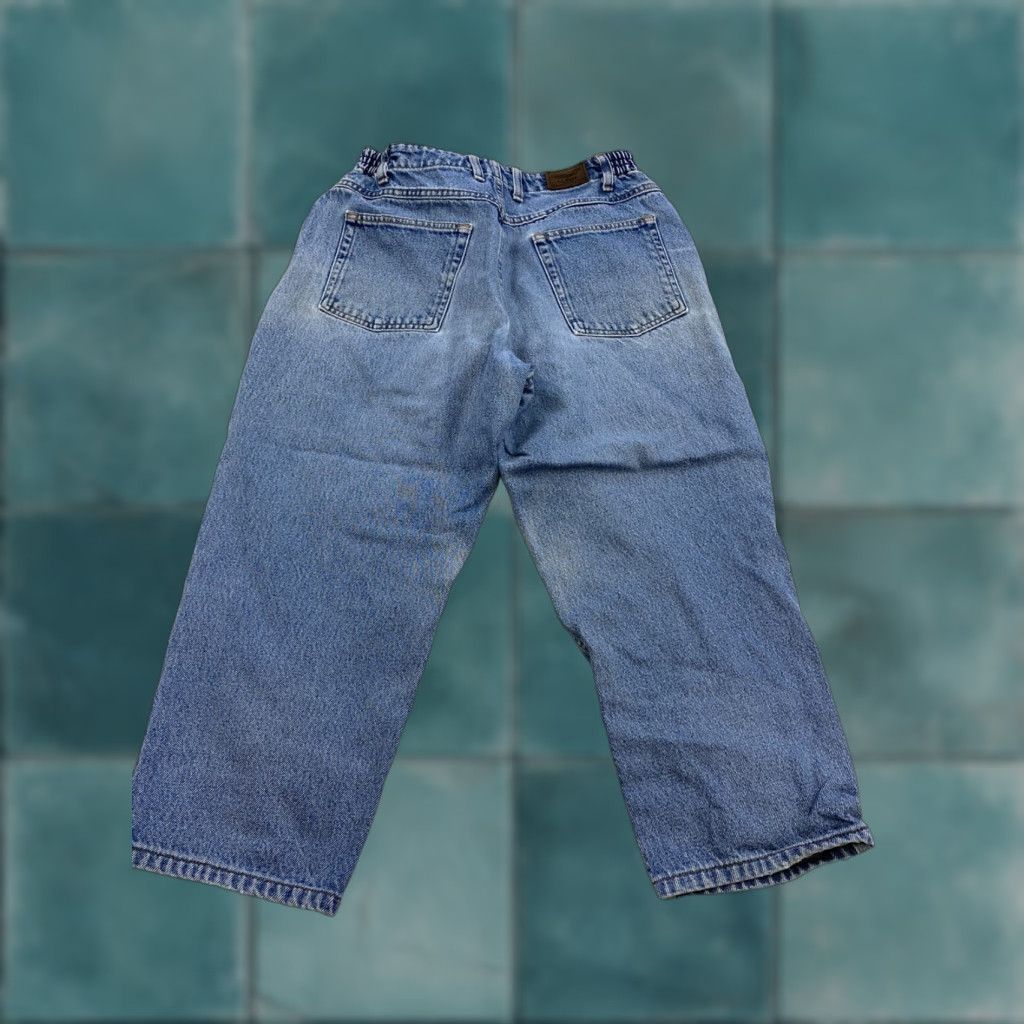 Vintage VINTAGE L.L. BEAN Jeans Womens 14P Blue Mom Jeans Denim High Rise 90s Petite Inseam 22 in Pockets Elastic Waist Womens Size 36" / US 14 / IT 50 - 1 Thumbnail