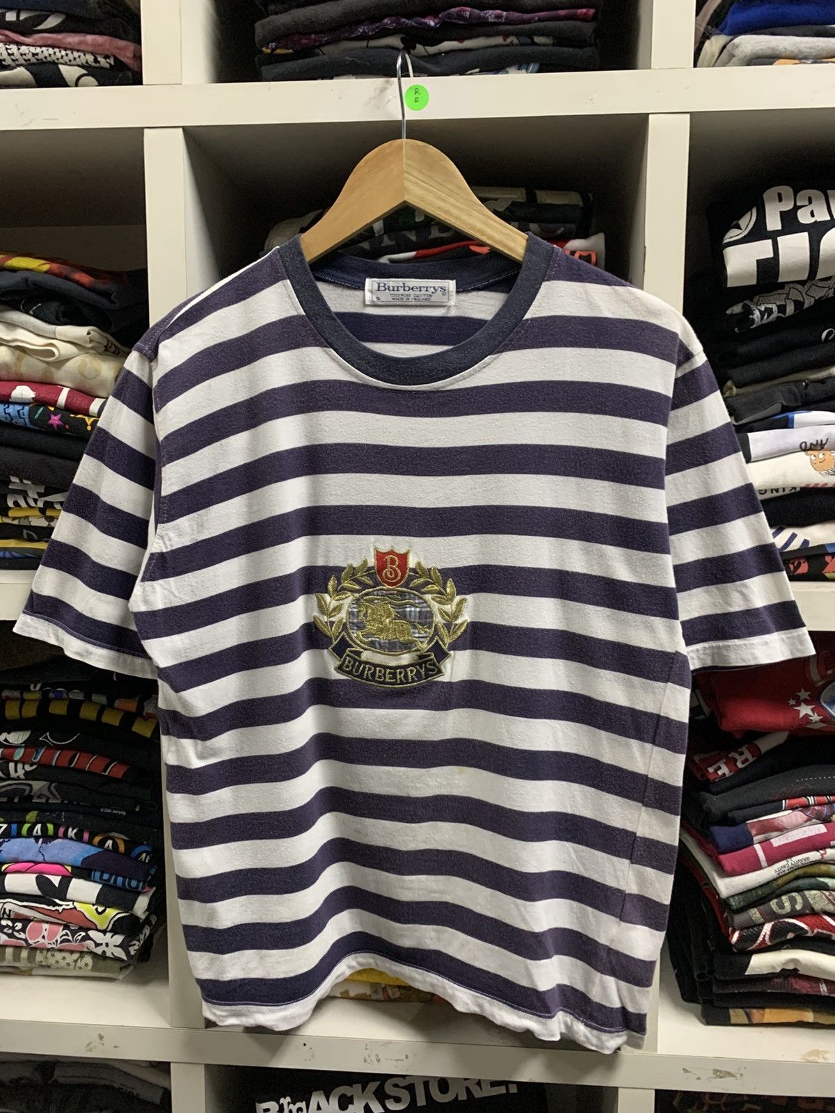 Burberry × Vintage Vintage Burberrys Embroidery Logo Navy Stripe Size US S / EU 44-46 / 1 - 2 Thumbnail
