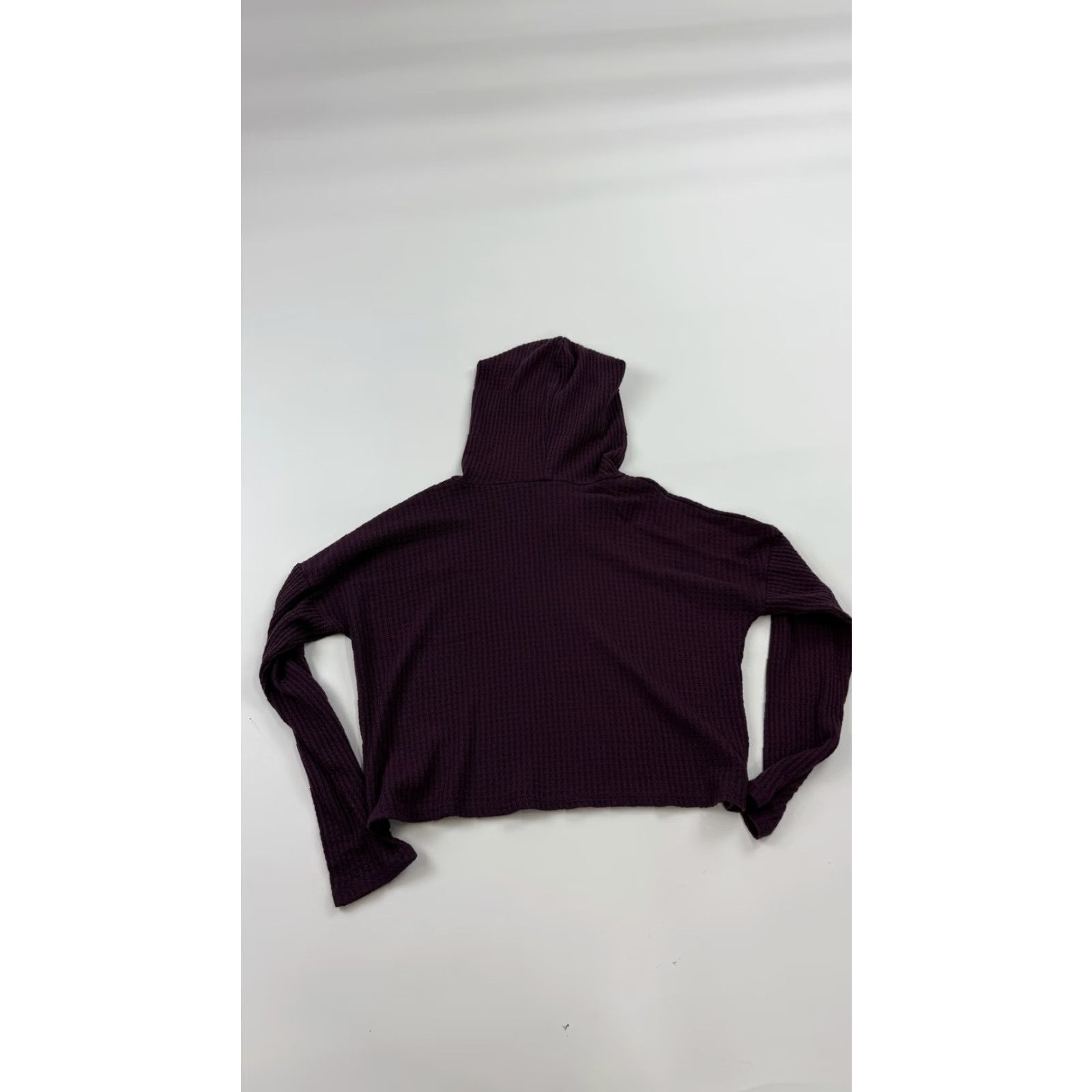 Vintage Paper Crane Shirt Womens Small Purple Waffle Knit Hooded Pullover Soft Lounge Size S / US 4 / IT 40 - 2 Thumbnail