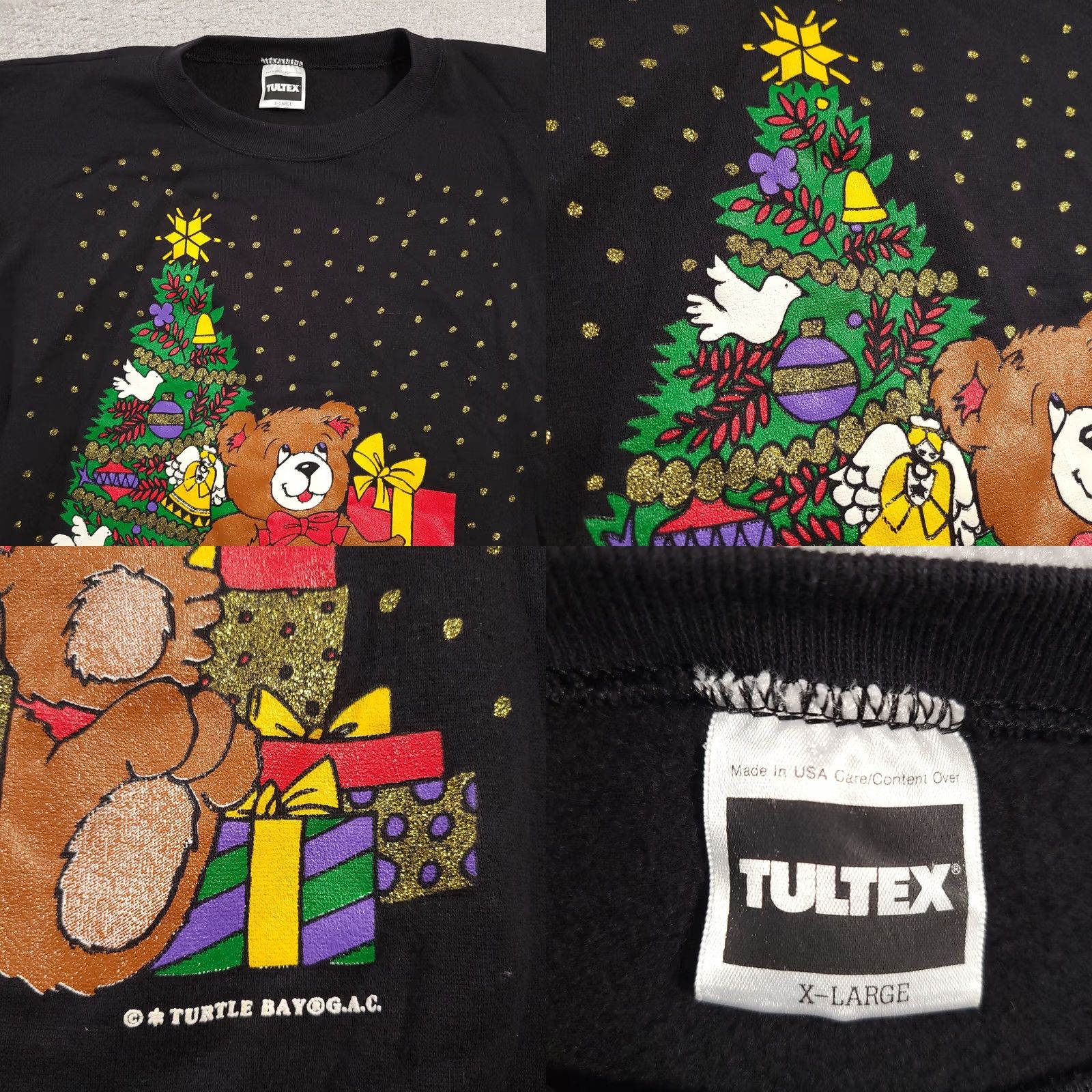 Tultex VINTAGE Tultex Glitter Sweatshirt Adult XL USA Christmas Tree Bear Womens Sweatshirt Size XL / US 12-14 / IT 48-50 - 8 Thumbnail