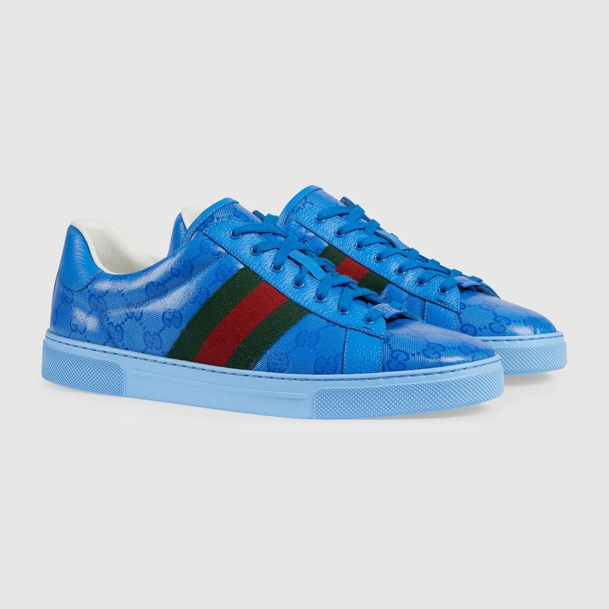 Gucci oc11z1025 Ace GG Crystal Canvas Sneakers in Blue Size US 7 / EU 40 - 2 Thumbnail