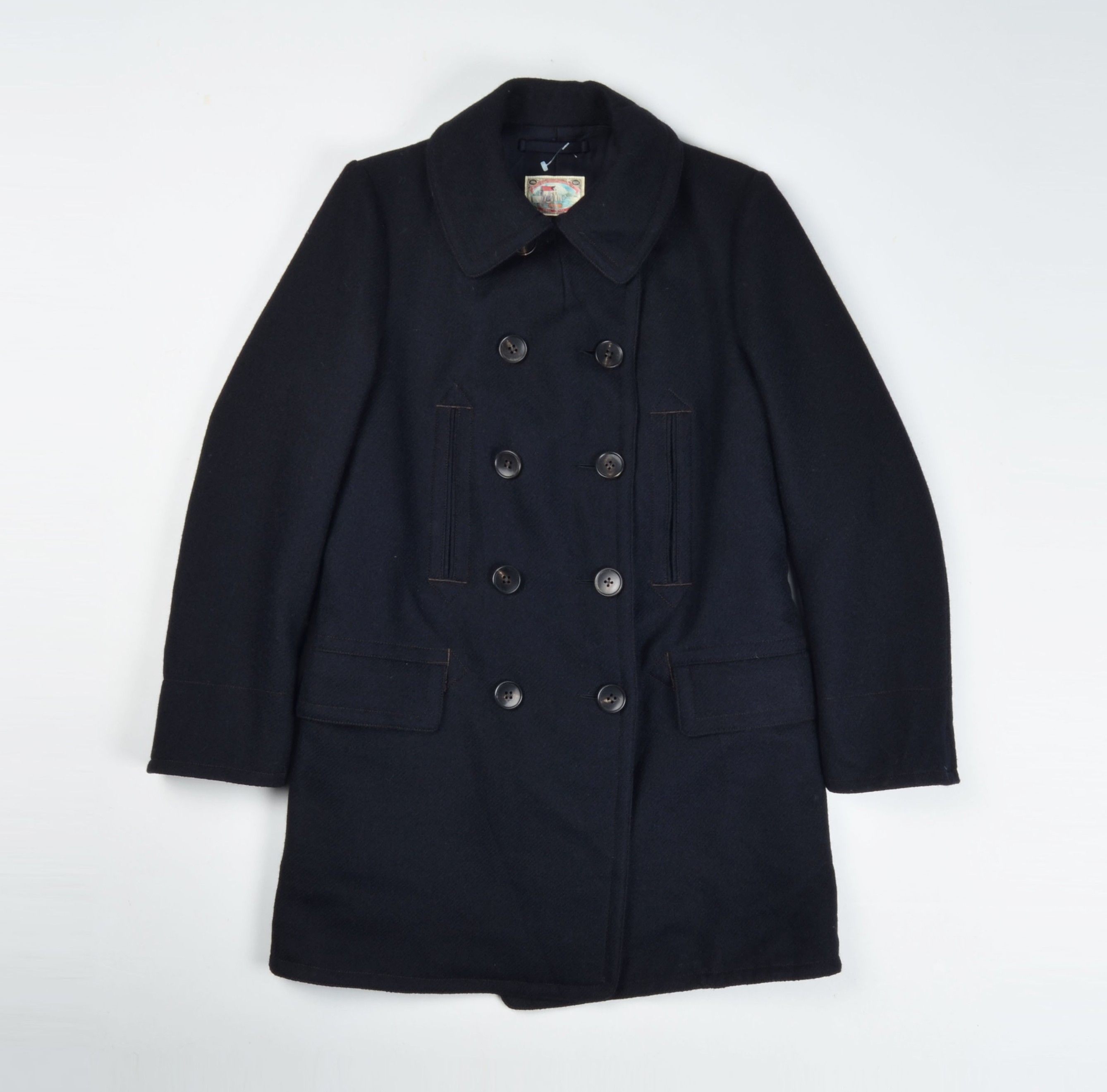 Ring Jacket Ring Jacket Navy Double Breasted Wool Pea Coat Size US S / EU 44-46 / 1 - 1 Thumbnail