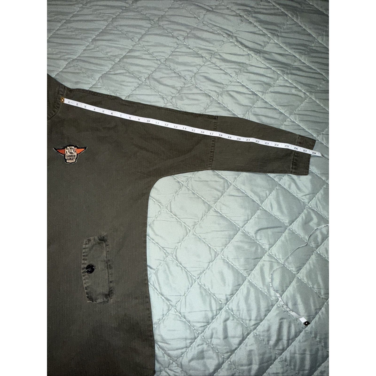Basic Editions Green Military 100% Cotton Parka Ladies Of Harley Patch OSFA Size ONE SIZE - 9 Thumbnail