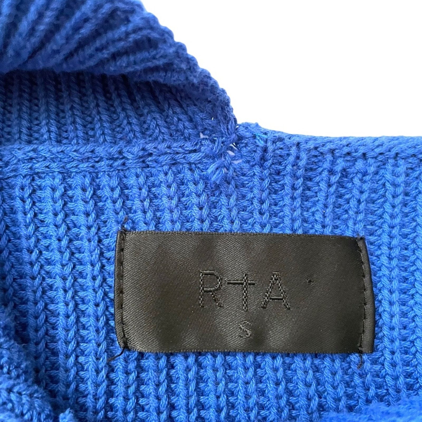 Rta RtA Langley Lagoon Blue Cutout Cotton Turtleneck Sweater Size S / US 4 / IT 40 - 3 Thumbnail