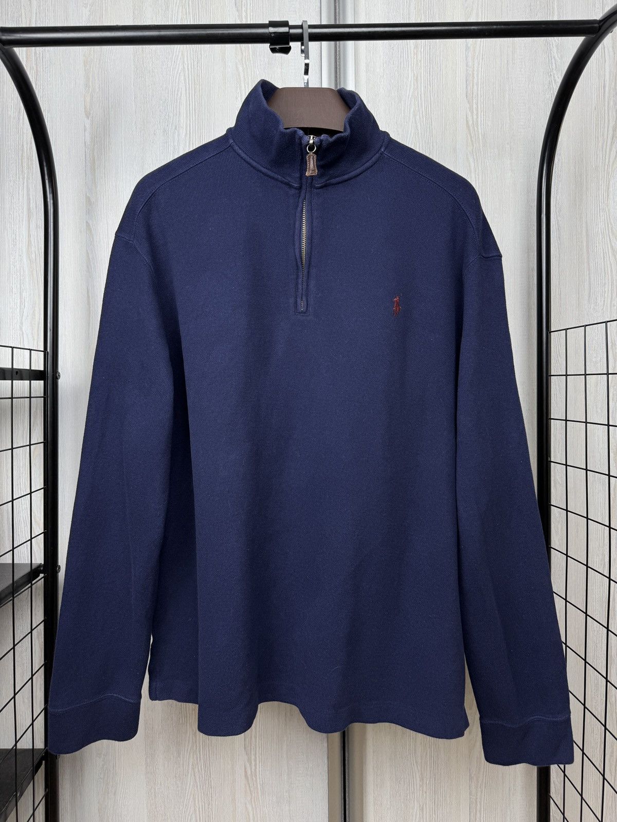 Polo Ralph Lauren Polo Ralph Lauren vintage 1/4 zip navy blue pullover sweater Size US XL / EU 56 / 4 - 1 Thumbnail