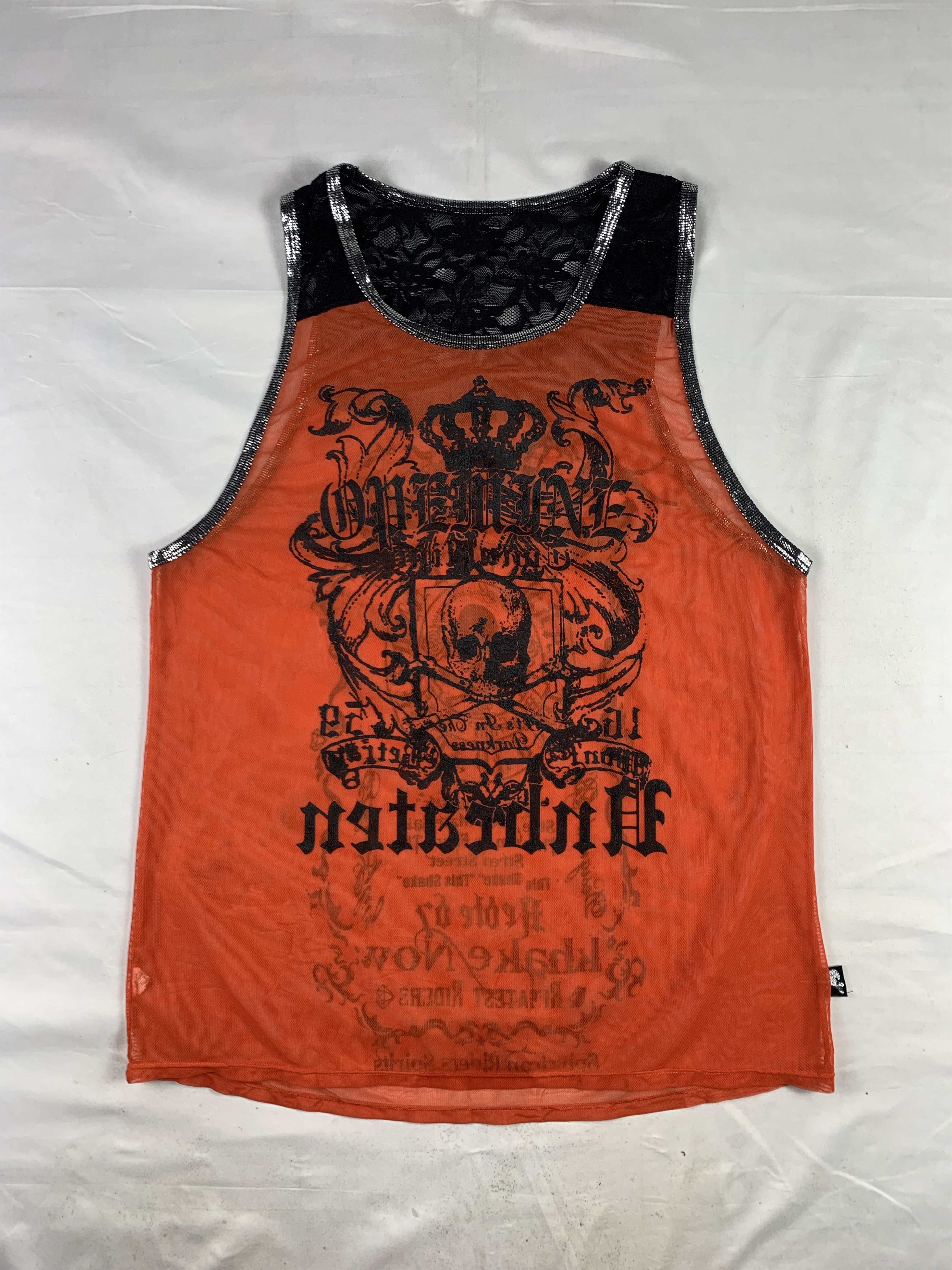 Japanese Brand Opemine Skull Poem Mesh Trim Jersey (Free) Size ONE SIZE - 1 Thumbnail