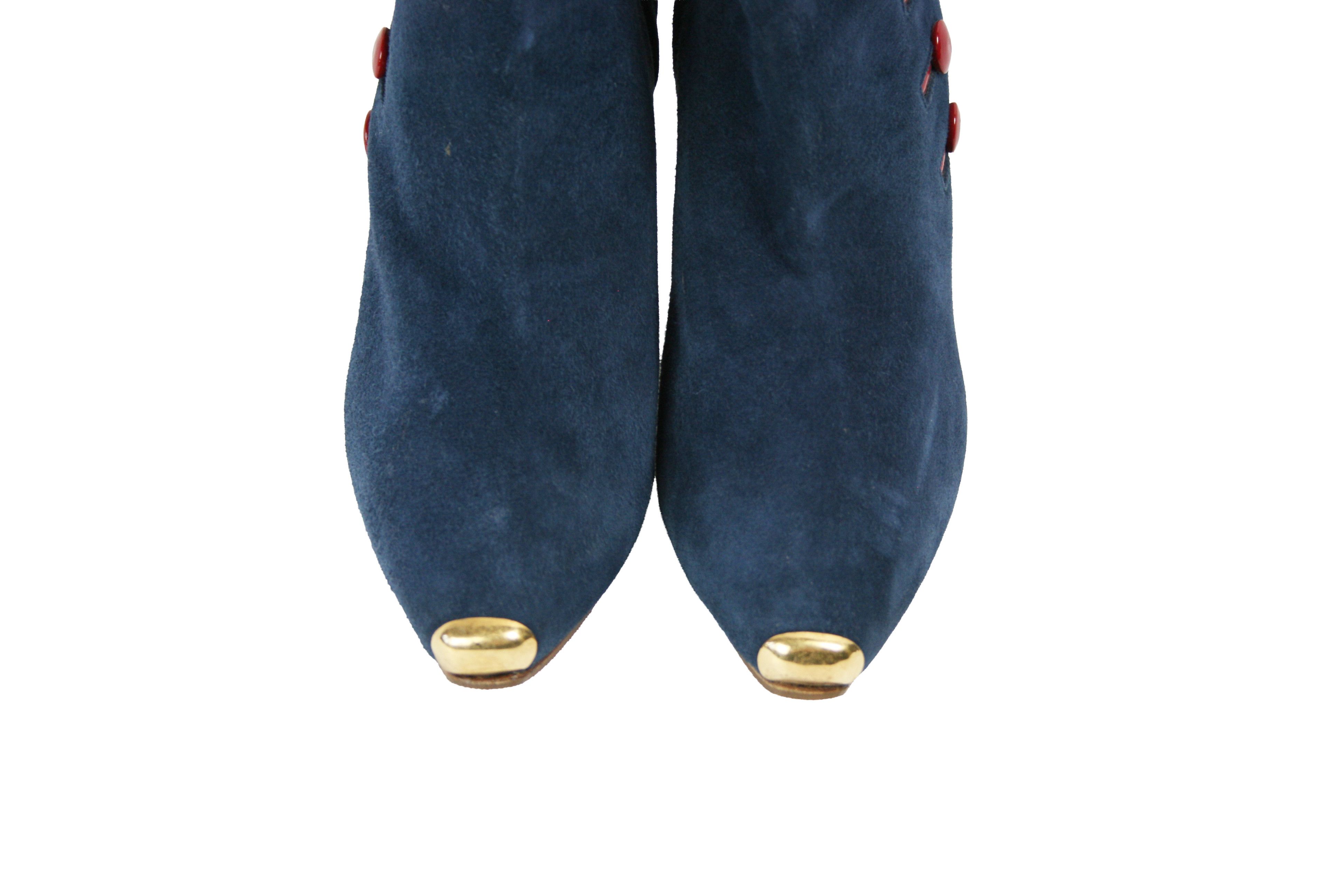 Alexander McQueen 00S Napoleon Y2K Ankle Suede Boots Vintage Size US 7.5 / IT 37.5 - 5 Thumbnail