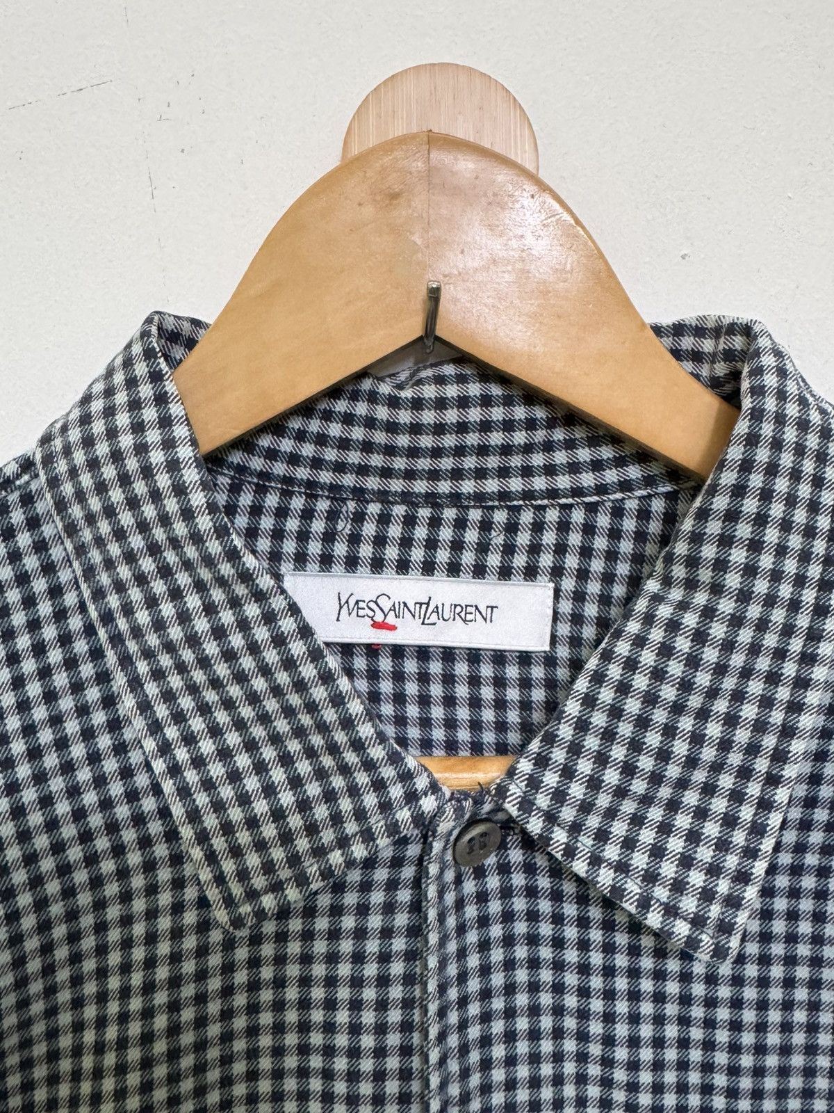 Yves Saint Laurent YSL Flannel Logo Shirt Size US L / EU 52-54 / 3 - 5 Thumbnail