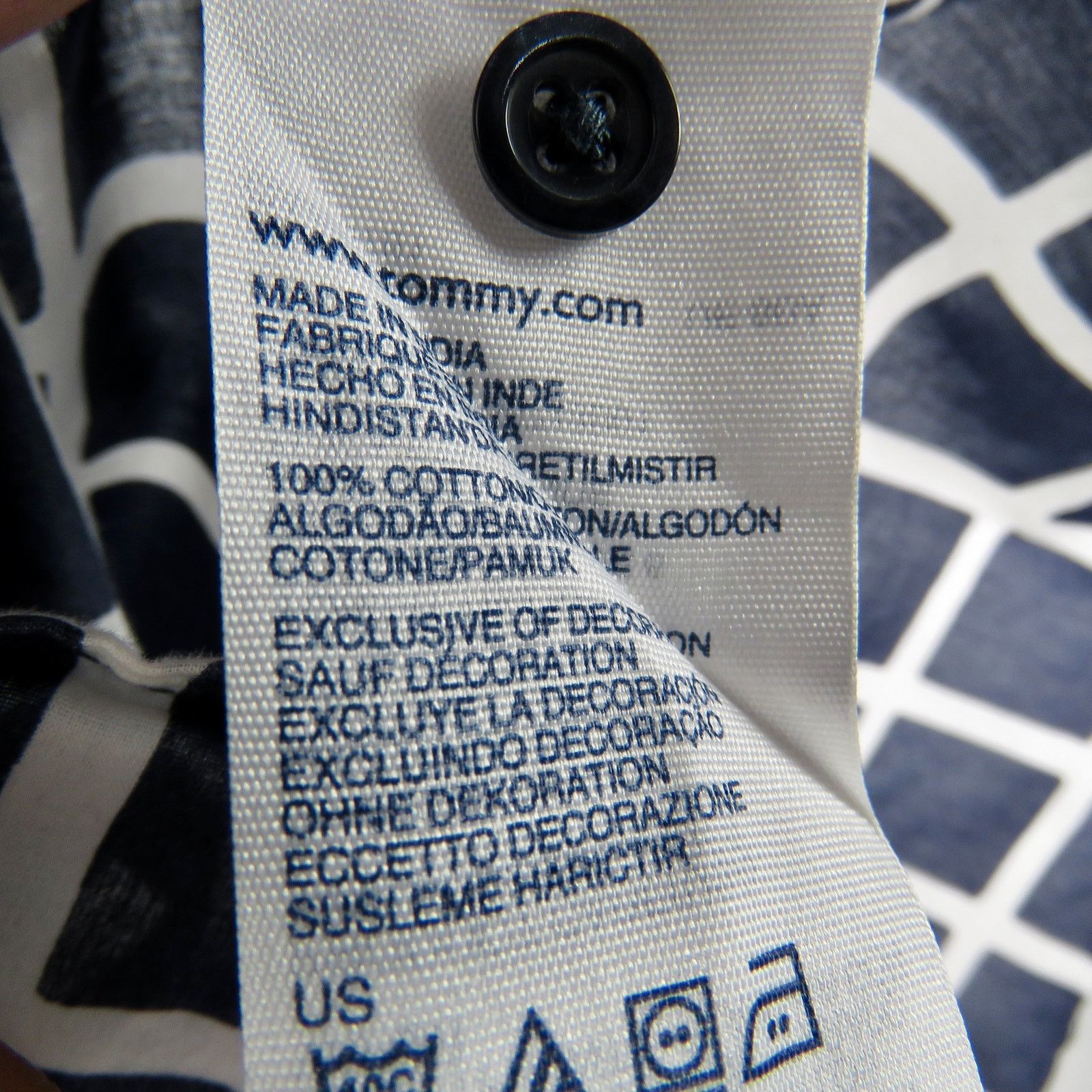 Tommy Hilfiger Tommy Hilfiger Navy Blue Grid Block Button Down Shirt Small Size S / US 4 / IT 40 - 6 Thumbnail