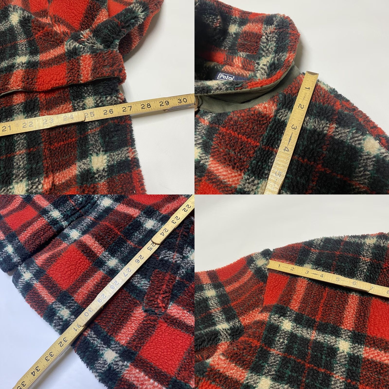 VINTAGE Polo Ralph Lauren Mackinaw Deep Pile Hunting Coat XL USA Canvas Trim Jacket Mens