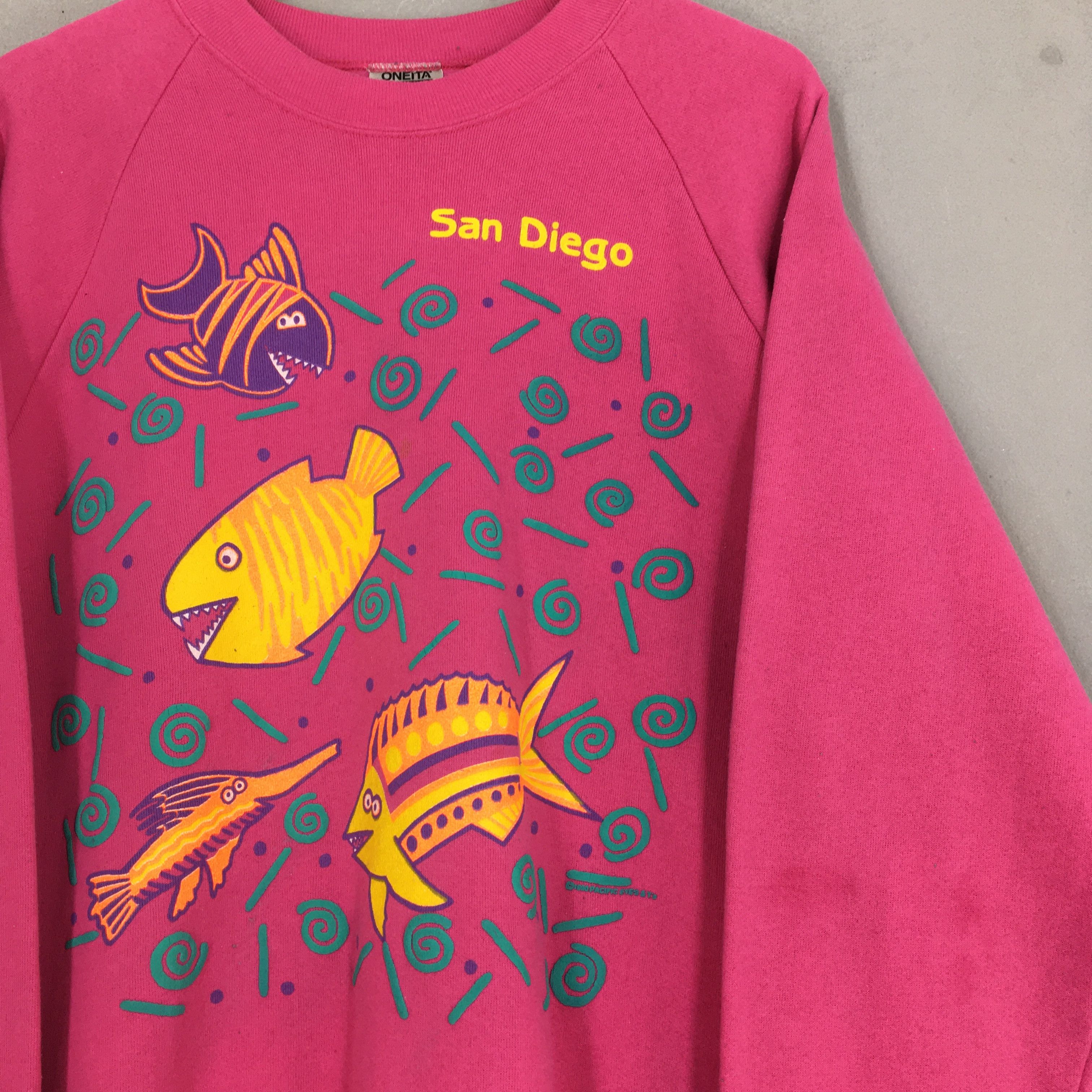 Vintage Vintage 90s San Diego Beach Pink Sweatshirt Xlarge Size US XL / EU 56 / 4 - 2 Thumbnail